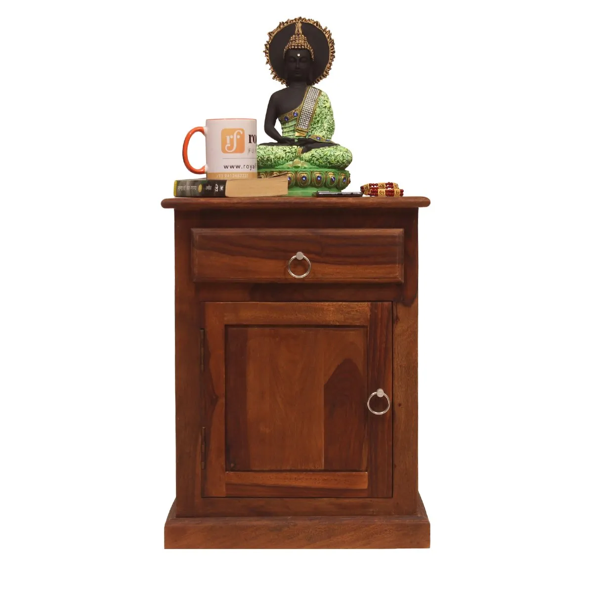 Royal Finish Stellar Bedside Table In Furniture Sheesham Wood In Natural sheesham wood bed image 6