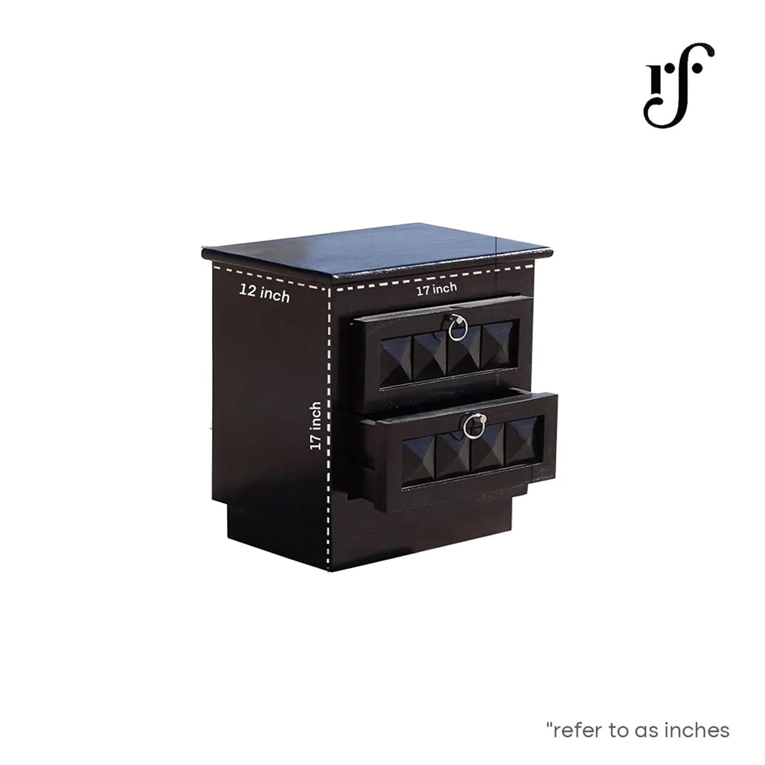 Royal Finish Diamondie Double Bedside Table In Furniture Sheesham In Natural sheesham wood bed image 3