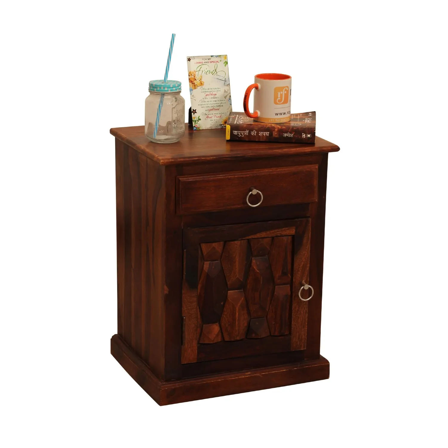 Royal Finish SouthSeista Bedside Table In Furniture Sheesham Wood In Natural sheesham wood bed image 9