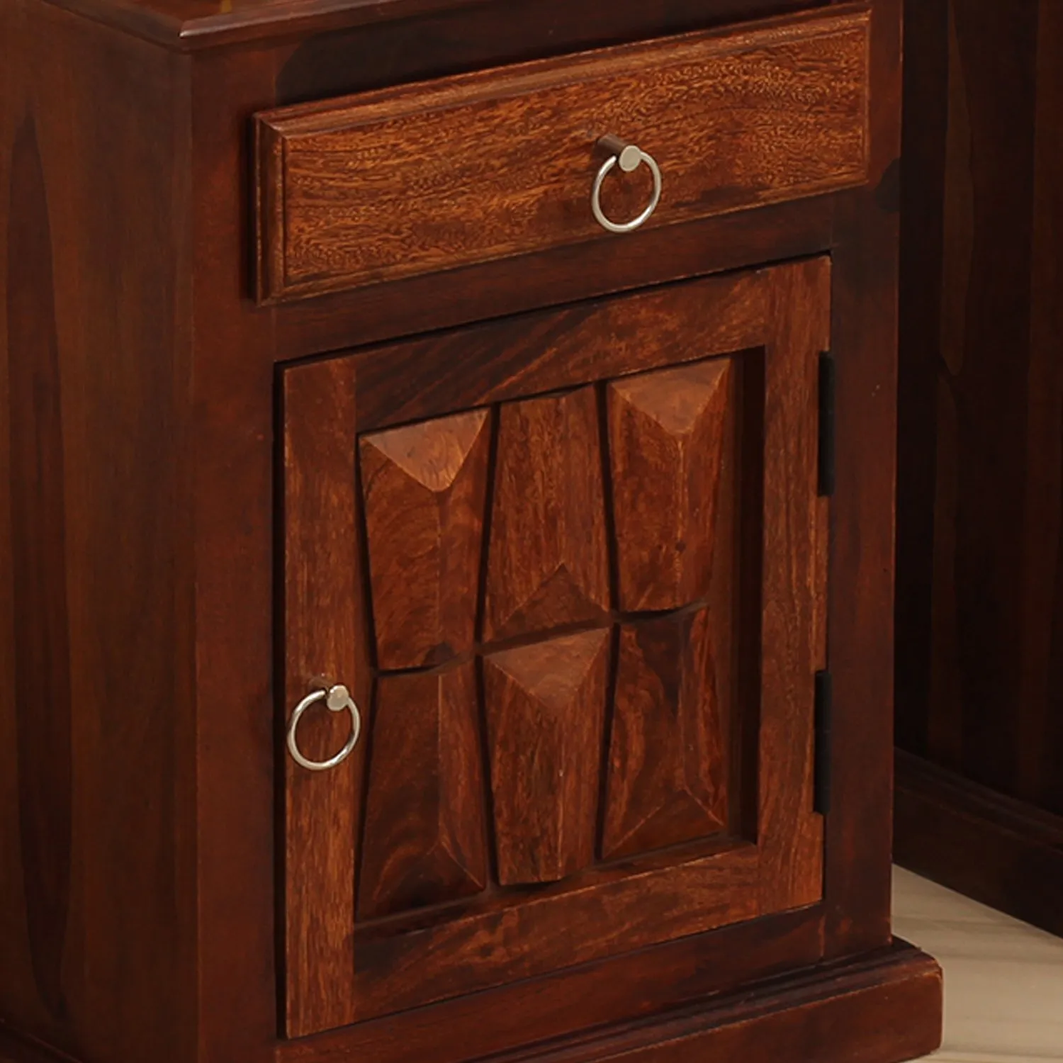 Royal Finish SlumberCraft Double Bedside Table In Furniture Sheesham Natural sheesham wood bed image 8