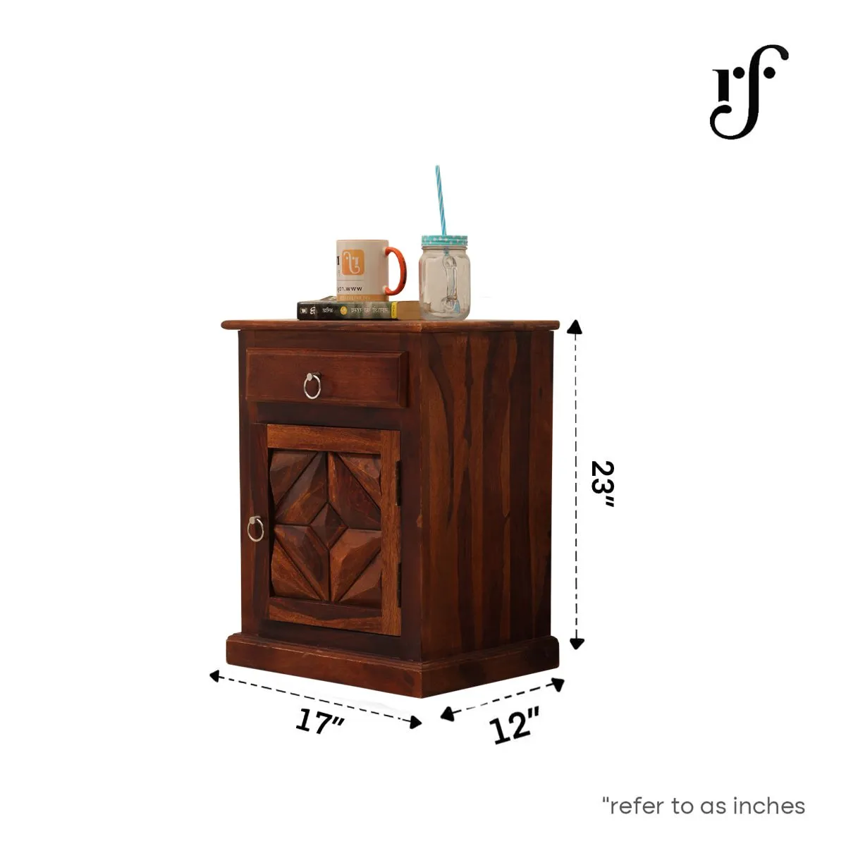 Royal Finish Tranquil Double Bedside Table In Furniture Sheesham Natural Colour sheesham wood bed image 3