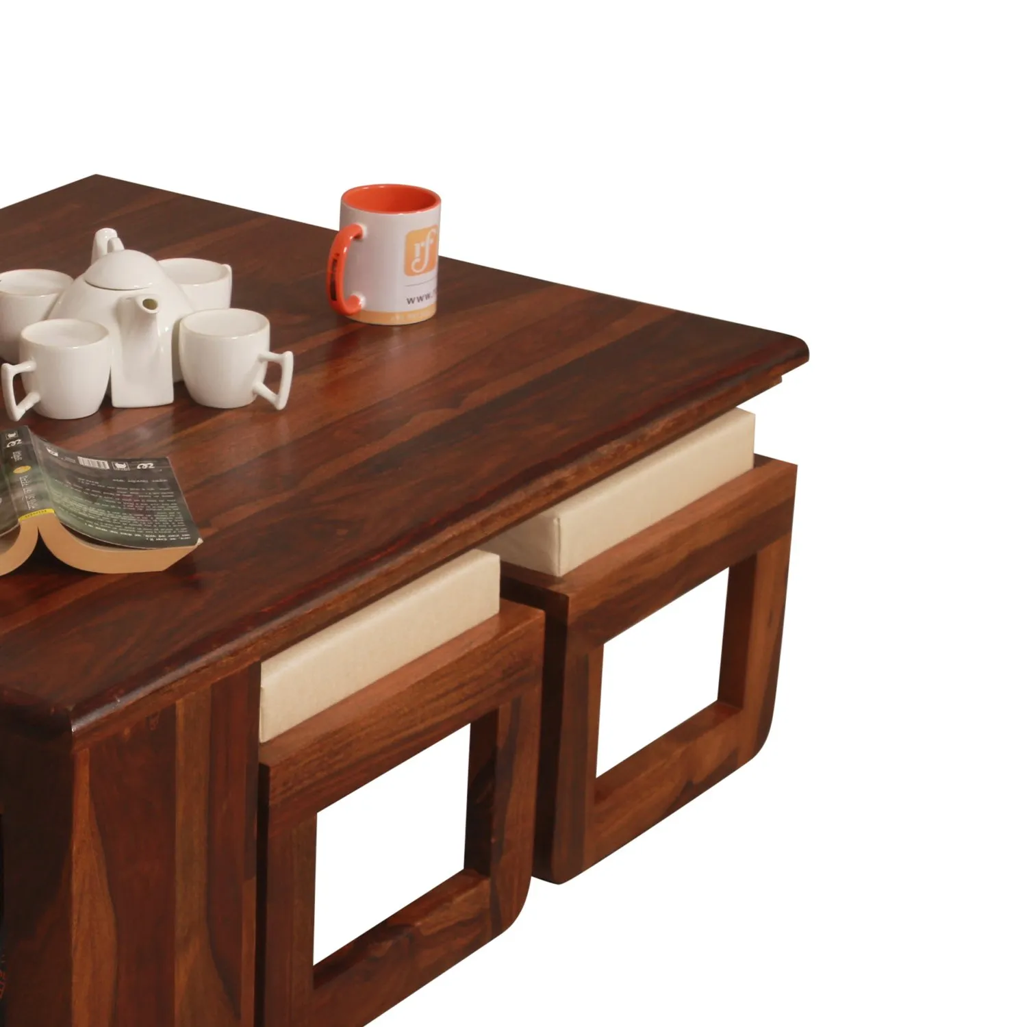 Royal Finish Dehran Center Table in Sheesham Wood With Natural Colour in Natural wooden center table image 10