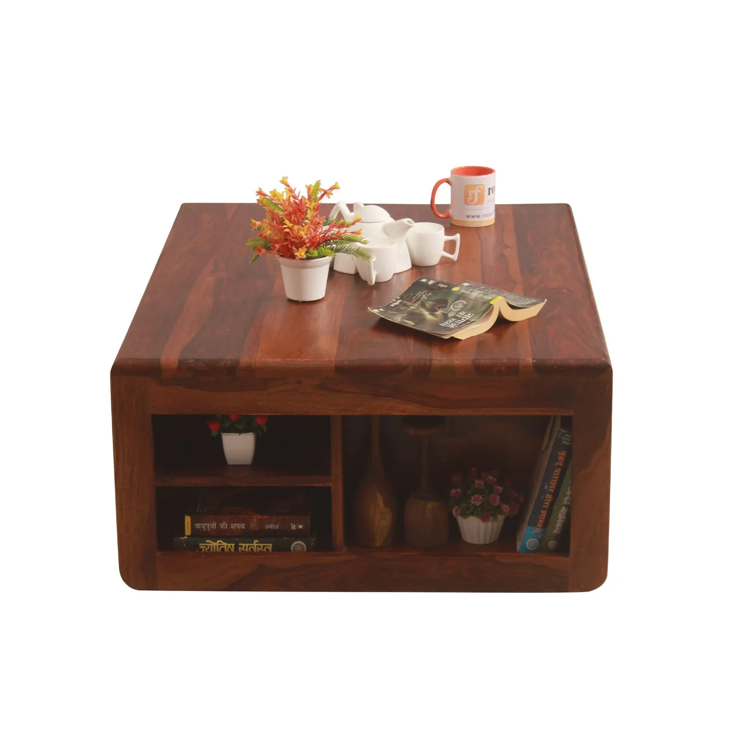 Royal Finish Dehran Center Table in Sheesham Wood With Natural Colour in Natural wooden center table image 11