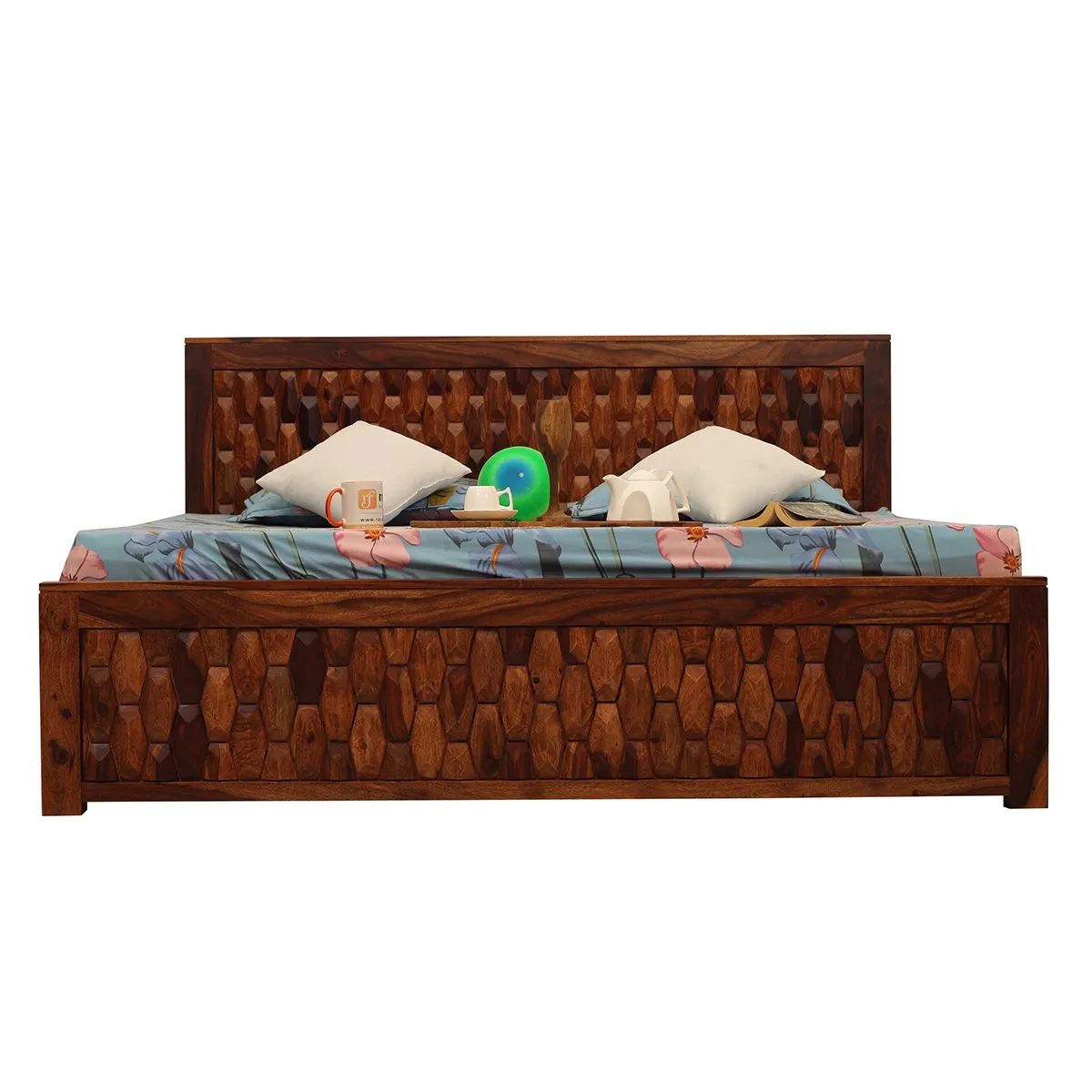 Royal Finish SouthSeista King Size Bed In Natural Colour With Matte Finish sheesham wood bed image 11