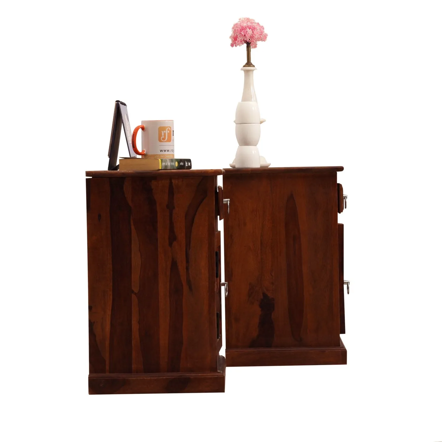 Royal Finish Floresque Double Bedside Table In Furniture Sheesham Wood InNatural sheesham wood bed image 8