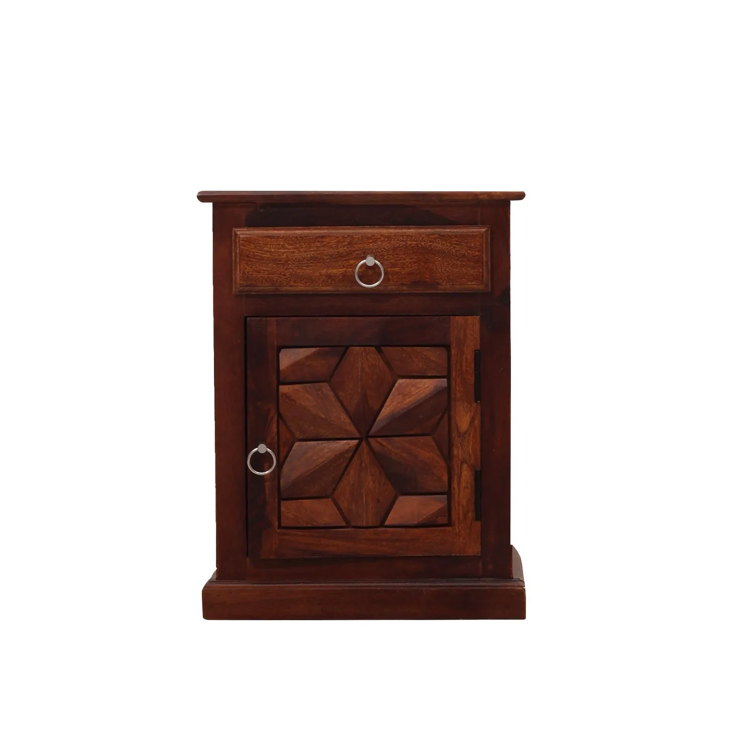 Royal Finish Floresque Double Bedside Table In Furniture Sheesham Wood InNatural sheesham wood bed image 10