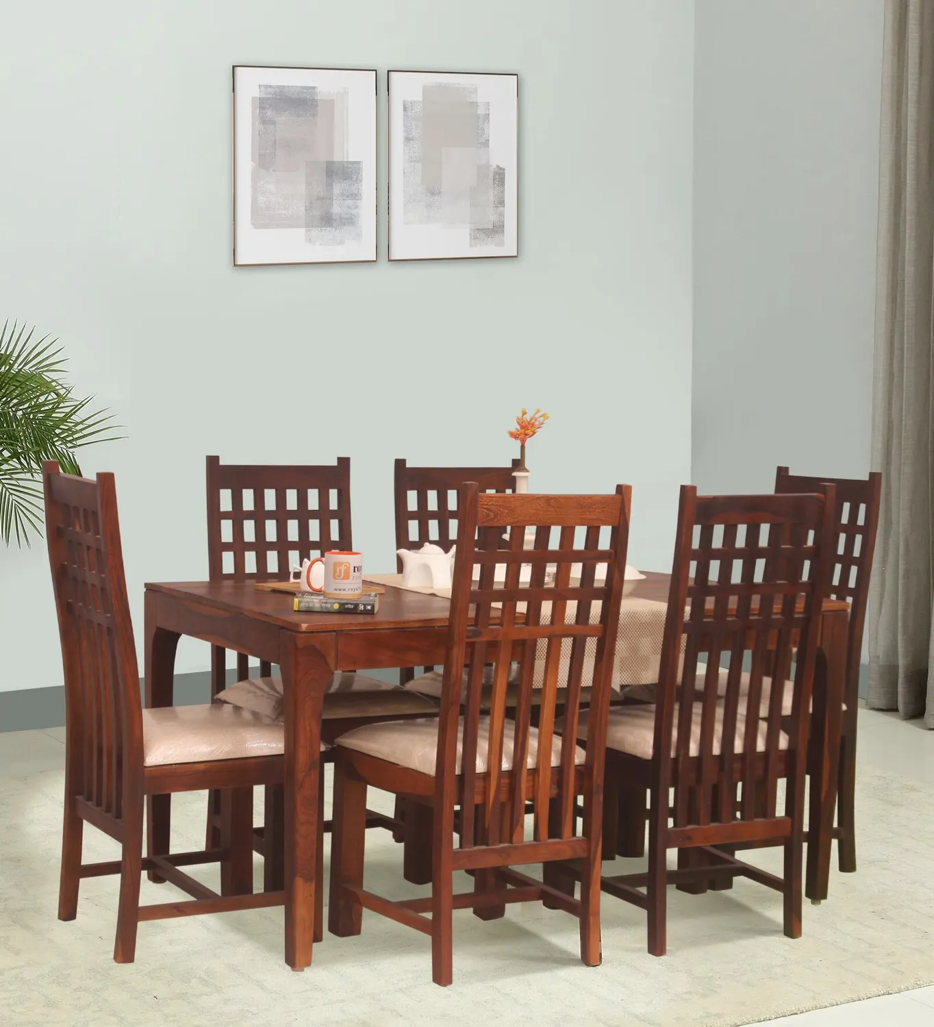 Royal Finish Teshwa 6 Chair Dining Set in Natural Colour
