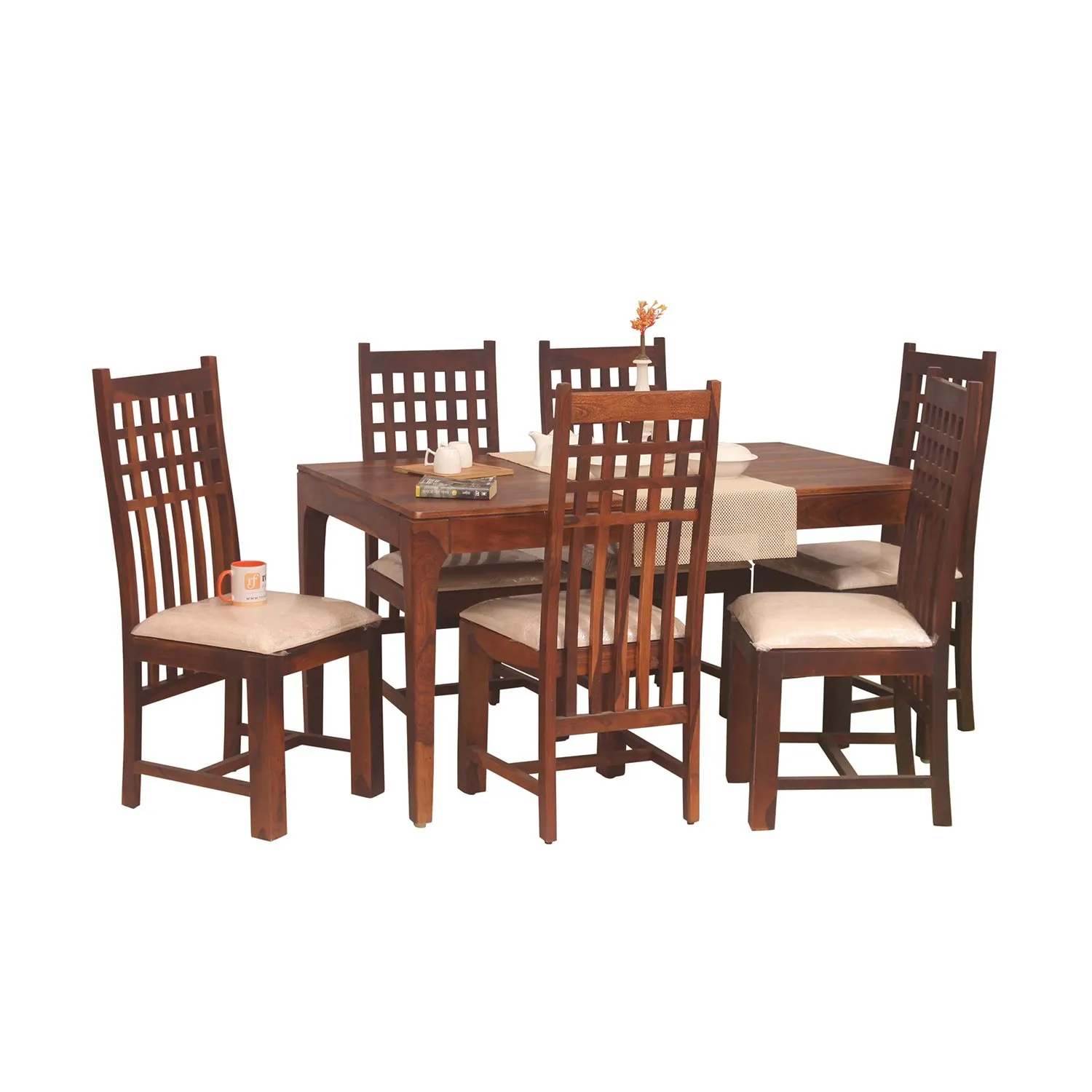 Royal Finish Teshwa 6 Chair Dining Set in Natural Colour sheesham dining table image 4