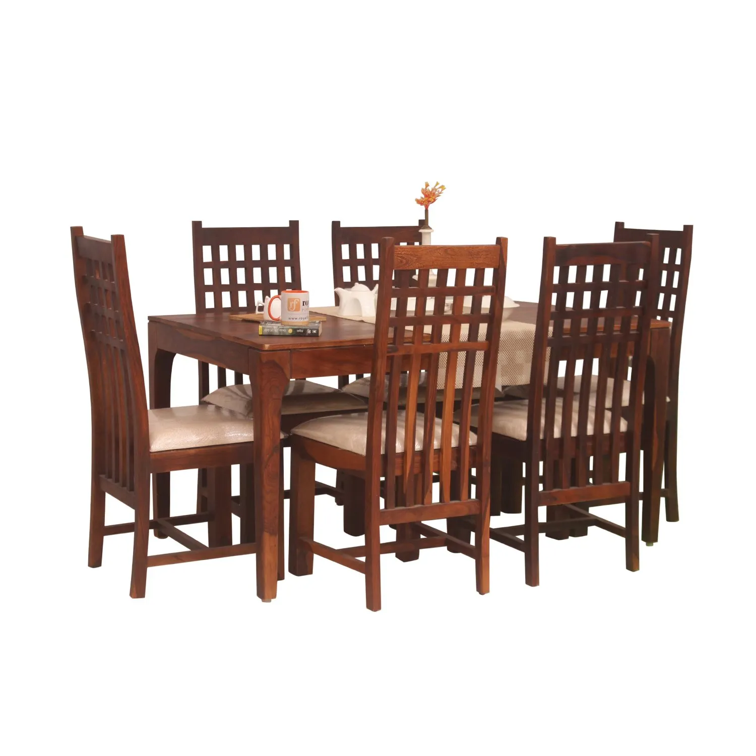 Royal Finish Teshwa 6 Chair Dining Set in Natural Colour sheesham dining table image 6