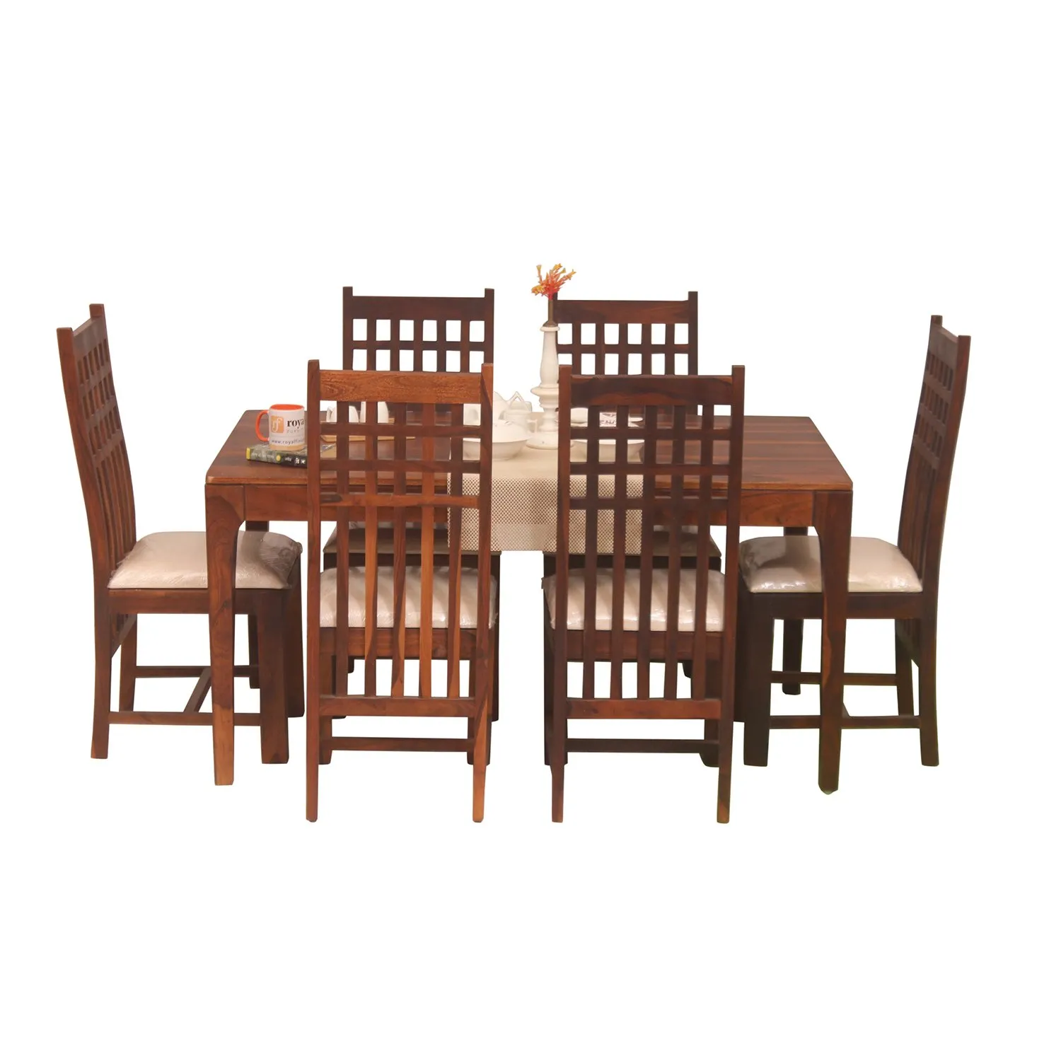 Royal Finish Teshwa 6 Chair Dining Set in Natural Colour sheesham dining table image 11