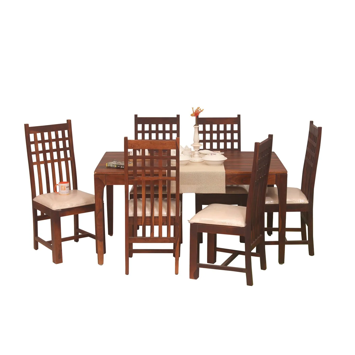 Royal Finish Teshwa 6 Chair Dining Set in Natural Colour sheesham dining table image 12