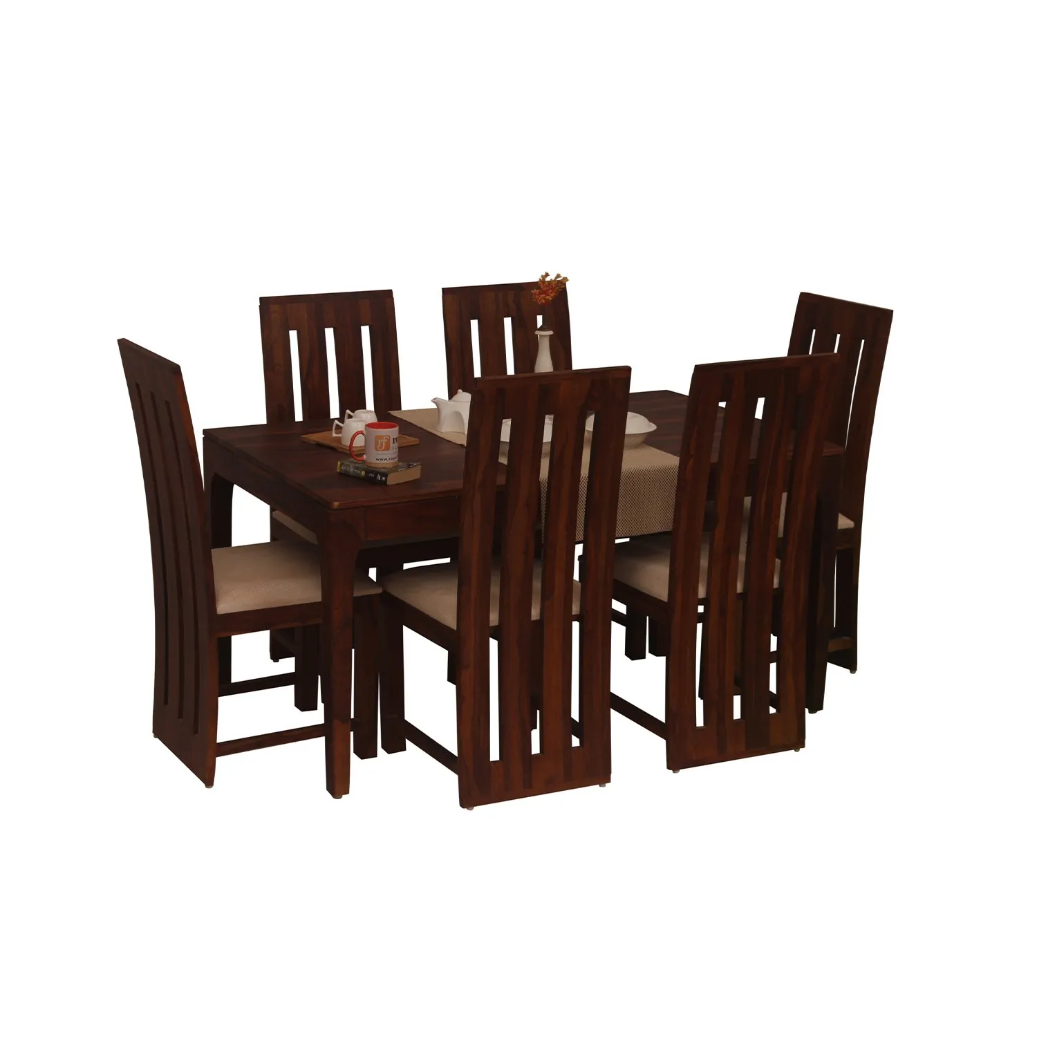 Royal Finish Necvo Bentwood 6 Chair Dining Set in Natural Colour sheesham dining table image 7