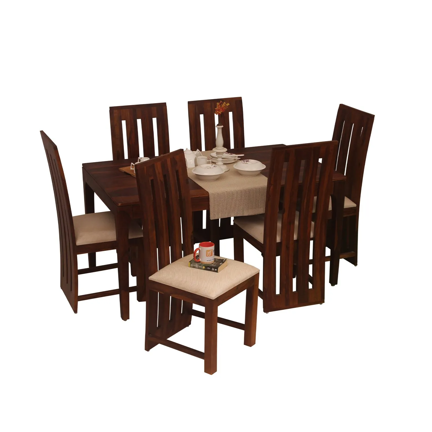 Royal Finish Necvo Bentwood 6 Chair Dining Set in Natural Colour sheesham dining table image 8