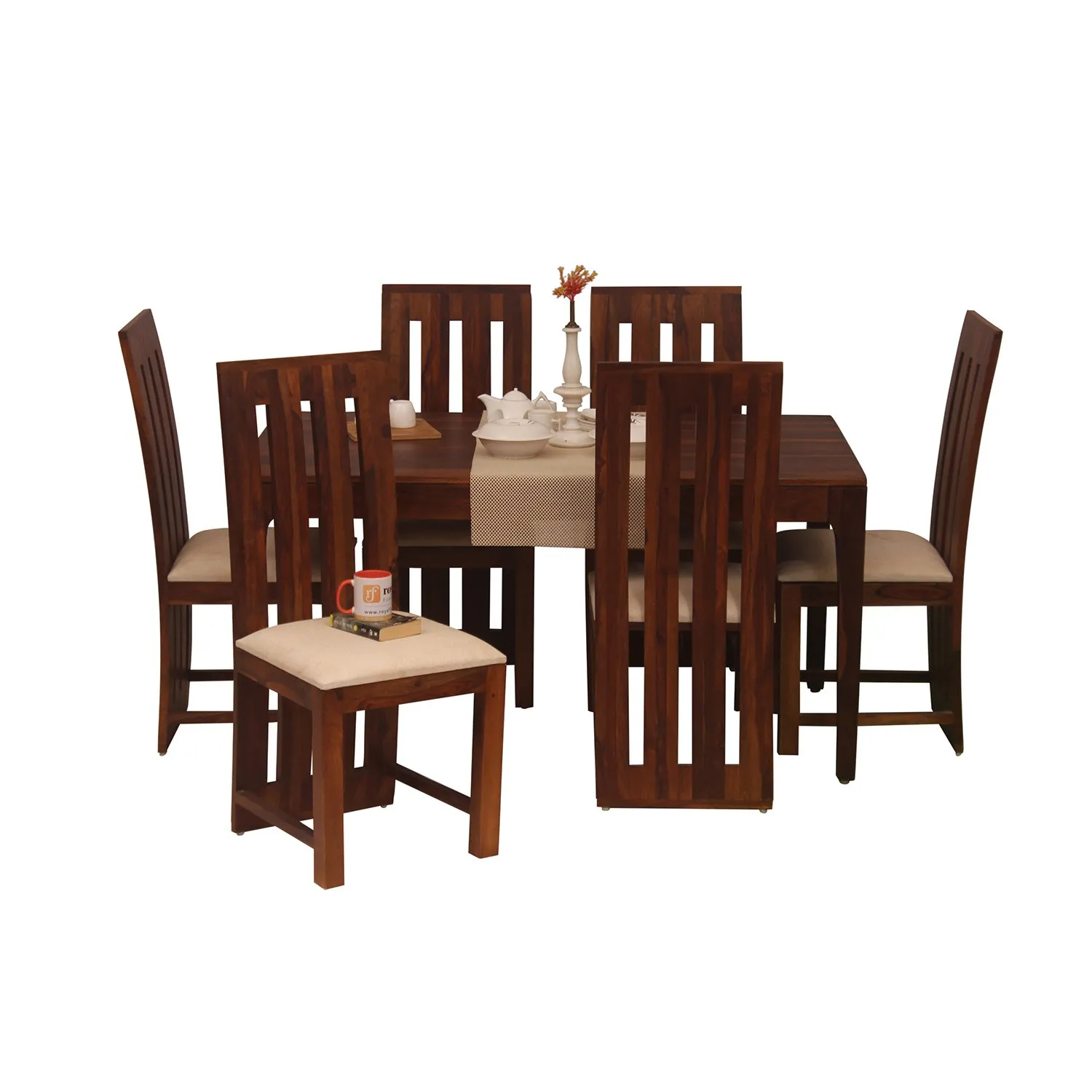 Royal Finish Necvo Bentwood 6 Chair Dining Set in Natural Colour sheesham dining table image 9