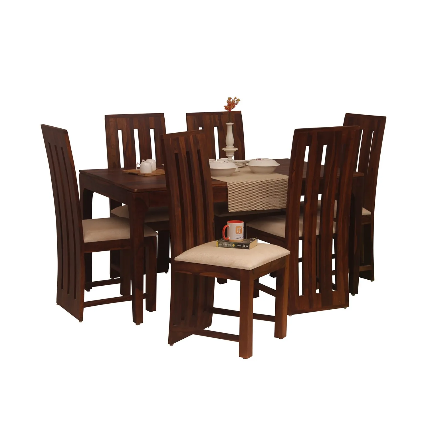 Royal Finish Necvo Bentwood 6 Chair Dining Set in Natural Colour sheesham dining table image 10