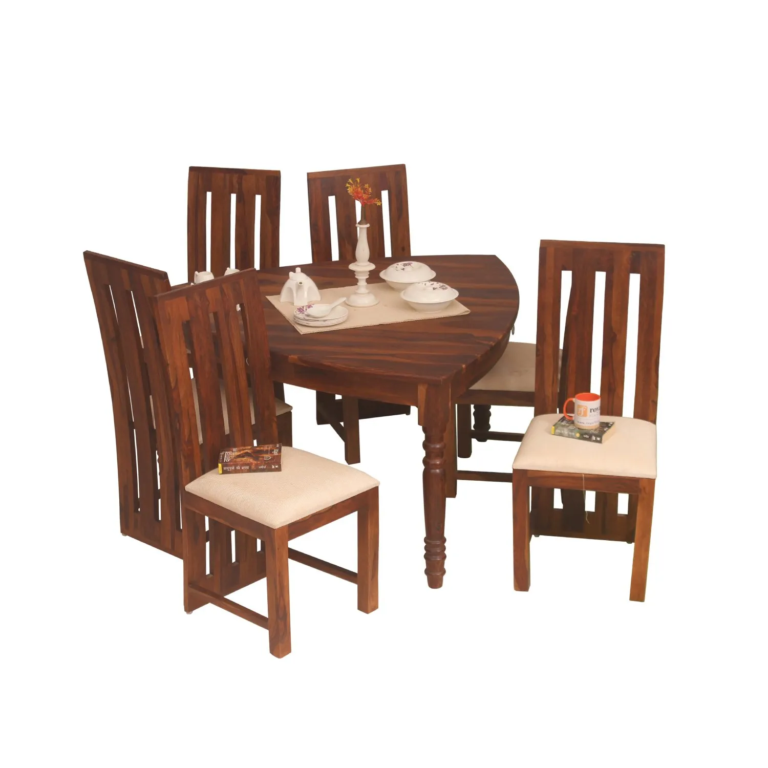 Royal Finish Betel Quid Bentwood 6 Chair Dining Set in Natural Colour sheesham dining table image 12