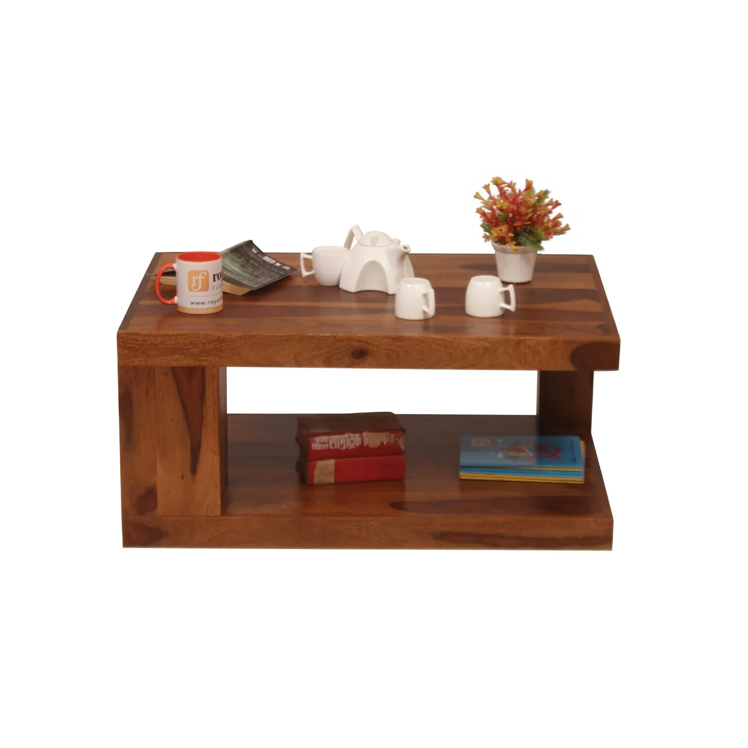 Royal Finish Alpino Center Table in Sheesham Wood With Natural Colour wooden center table image 5