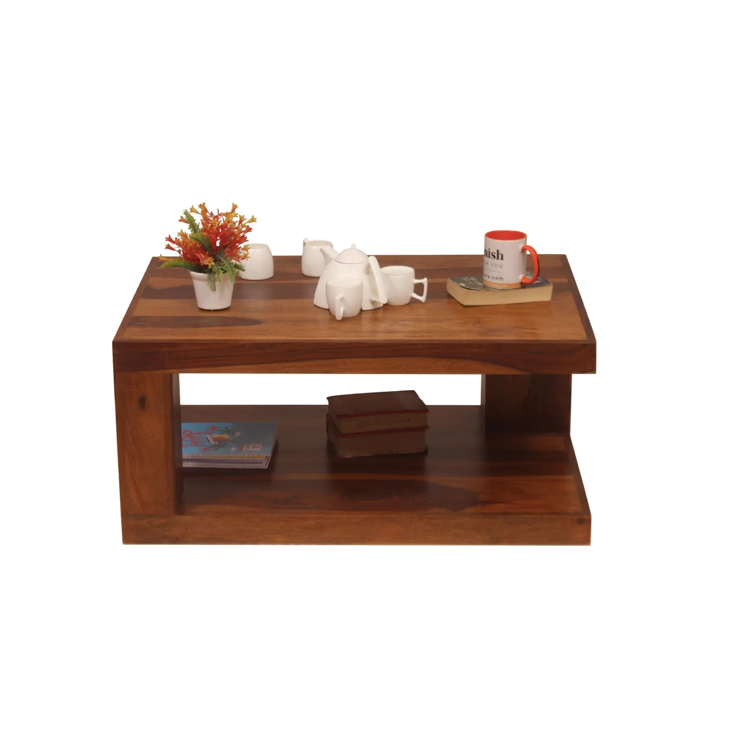 Royal Finish Alpino Center Table in Sheesham Wood With Natural Colour wooden center table image 8
