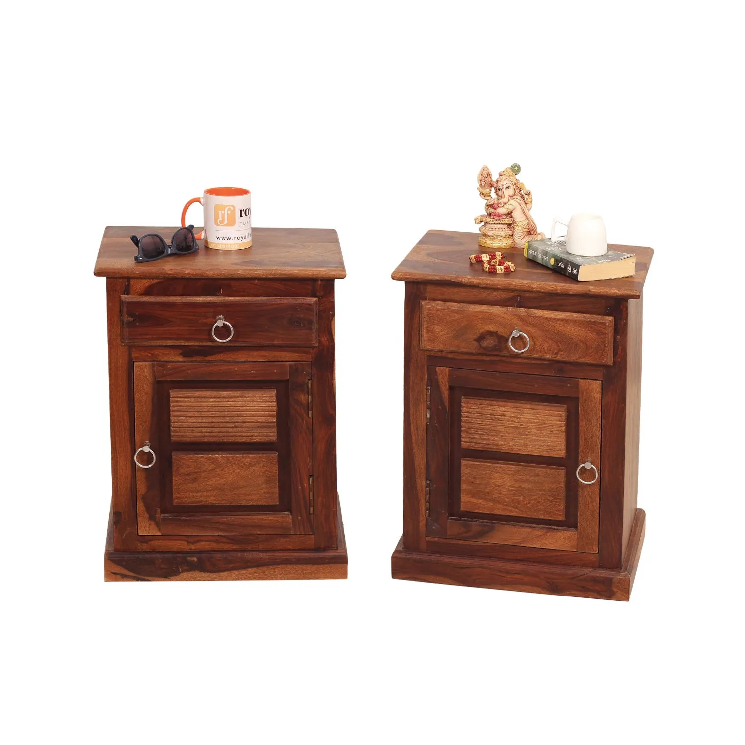 Royal Finish NovaSleep Double Bedside Table In Furniture Sheesham Wood InNatural sheesham wood bed image 4