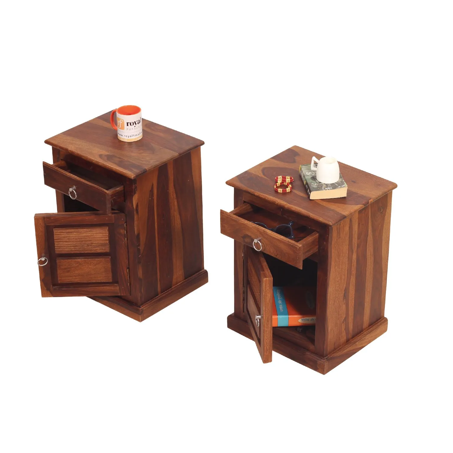 Royal Finish NovaSleep Double Bedside Table In Furniture Sheesham Wood InNatural sheesham wood bed image 6