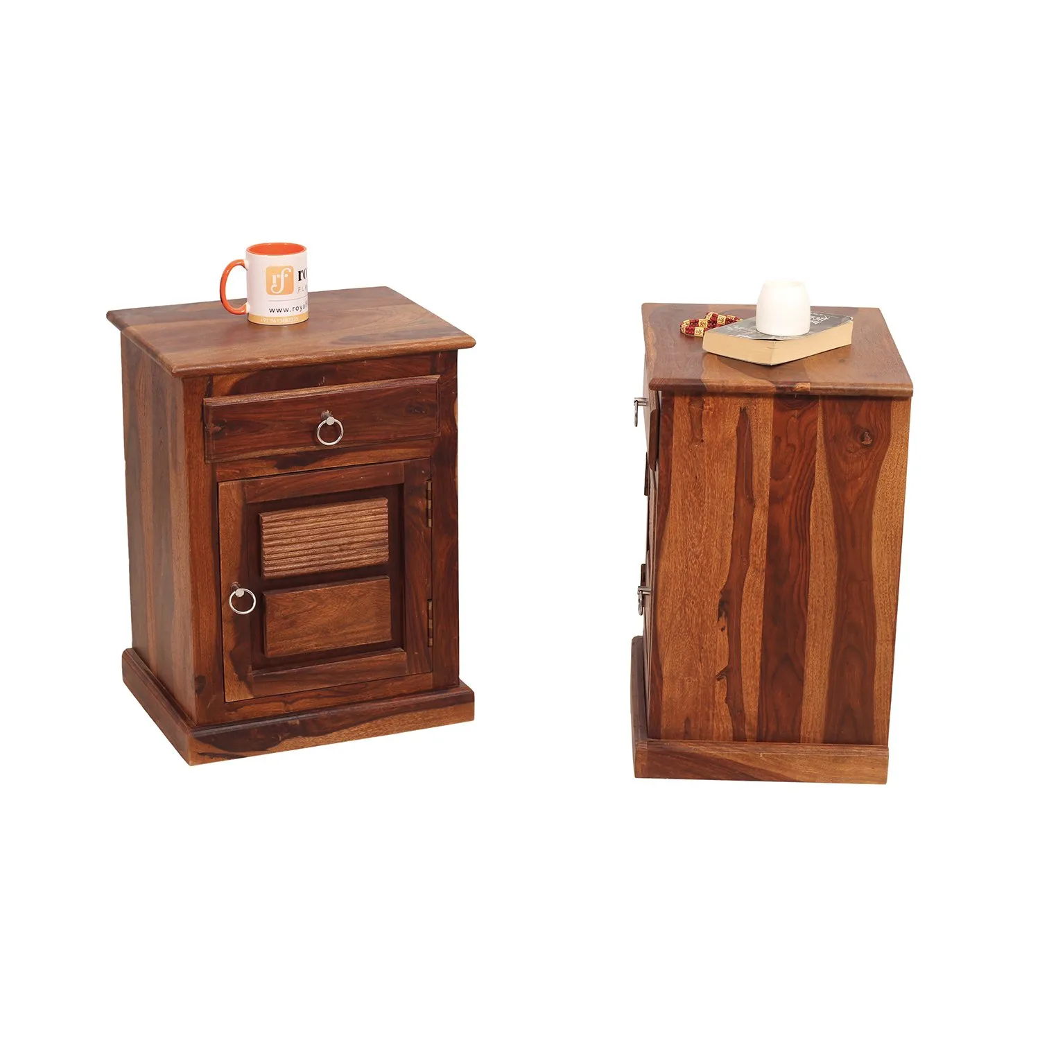 Royal Finish NovaSleep Double Bedside Table In Furniture Sheesham Wood InNatural sheesham wood bed image 7