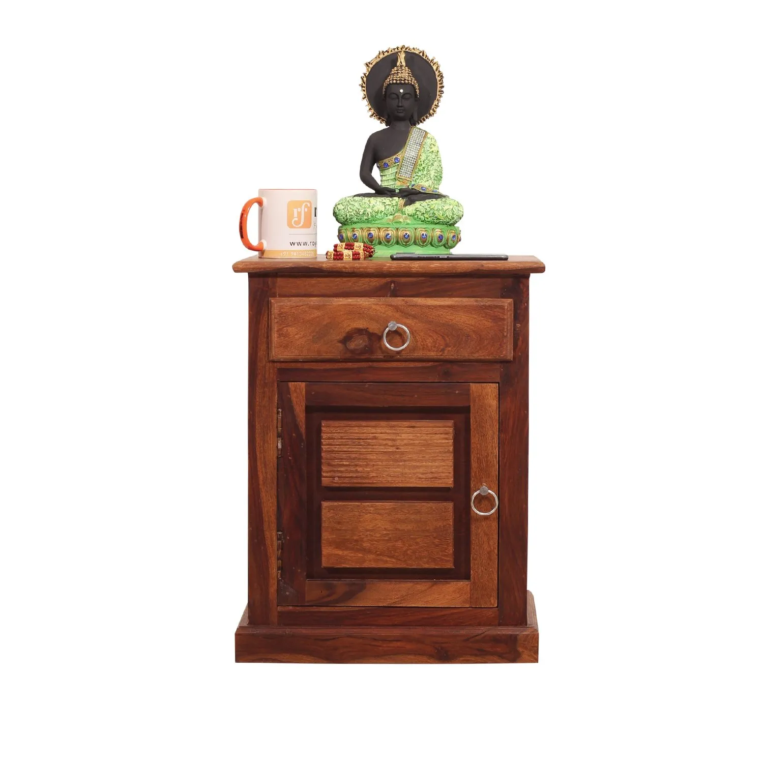 Royal Finish NovaSleep Bedside Table In Furniture Sheesham Wood In Natural sheesham wood bed image 4