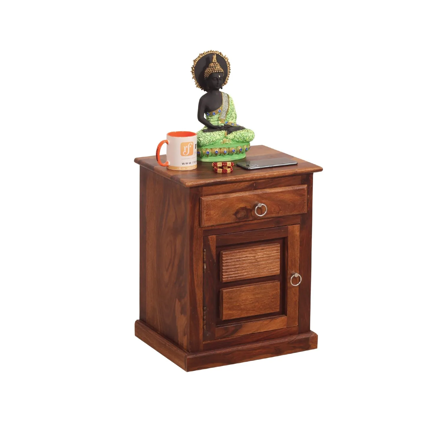 Royal Finish NovaSleep Bedside Table In Furniture Sheesham Wood In Natural sheesham wood bed image 5