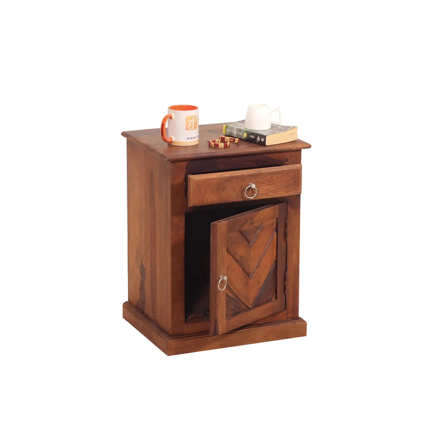 Royal Finish Vesto Bedside Table In Furniture Sheesham Wood In Natural Colour sheesham wood bed image 6