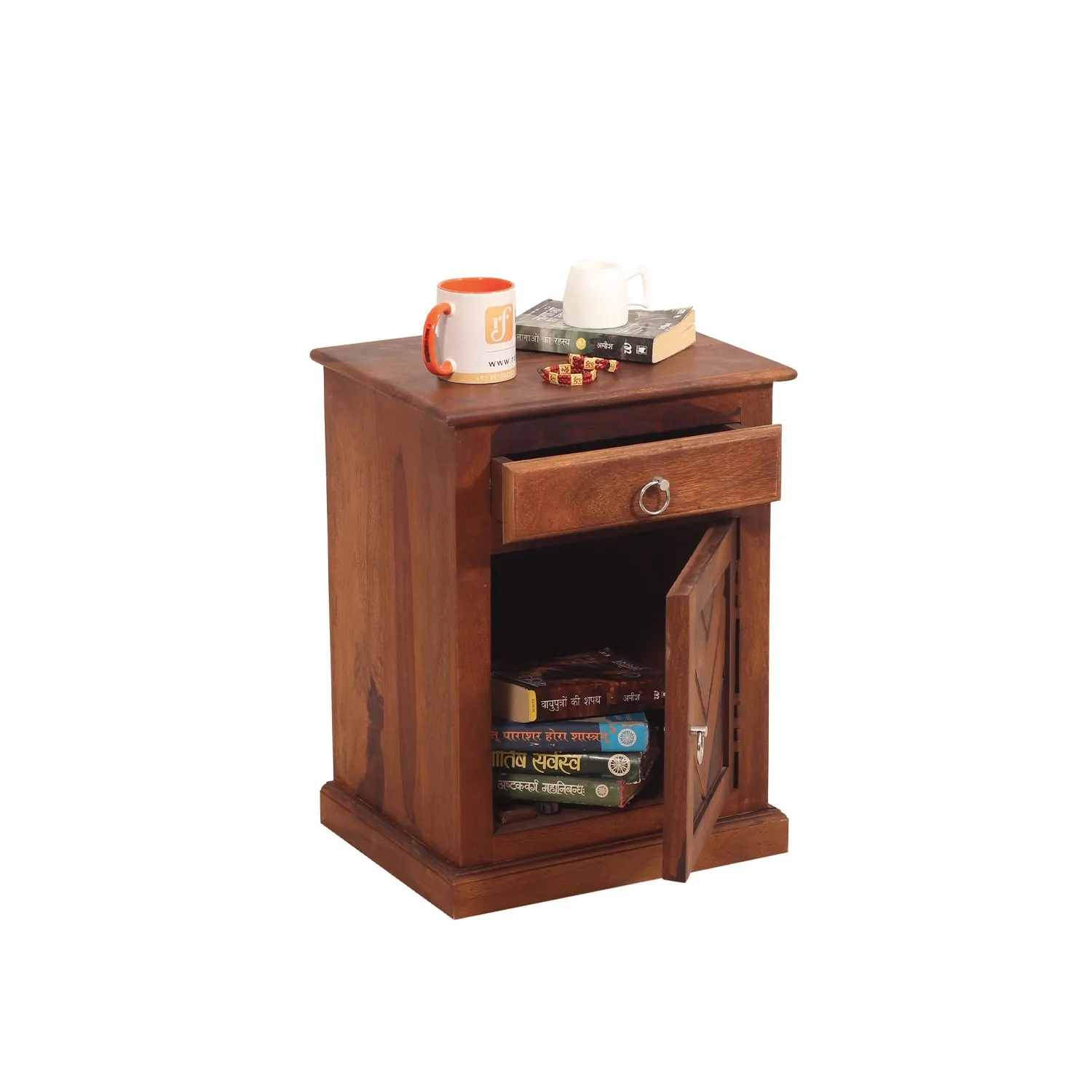 Royal Finish Vesto Bedside Table In Furniture Sheesham Wood In Natural Colour sheesham wood bed image 8