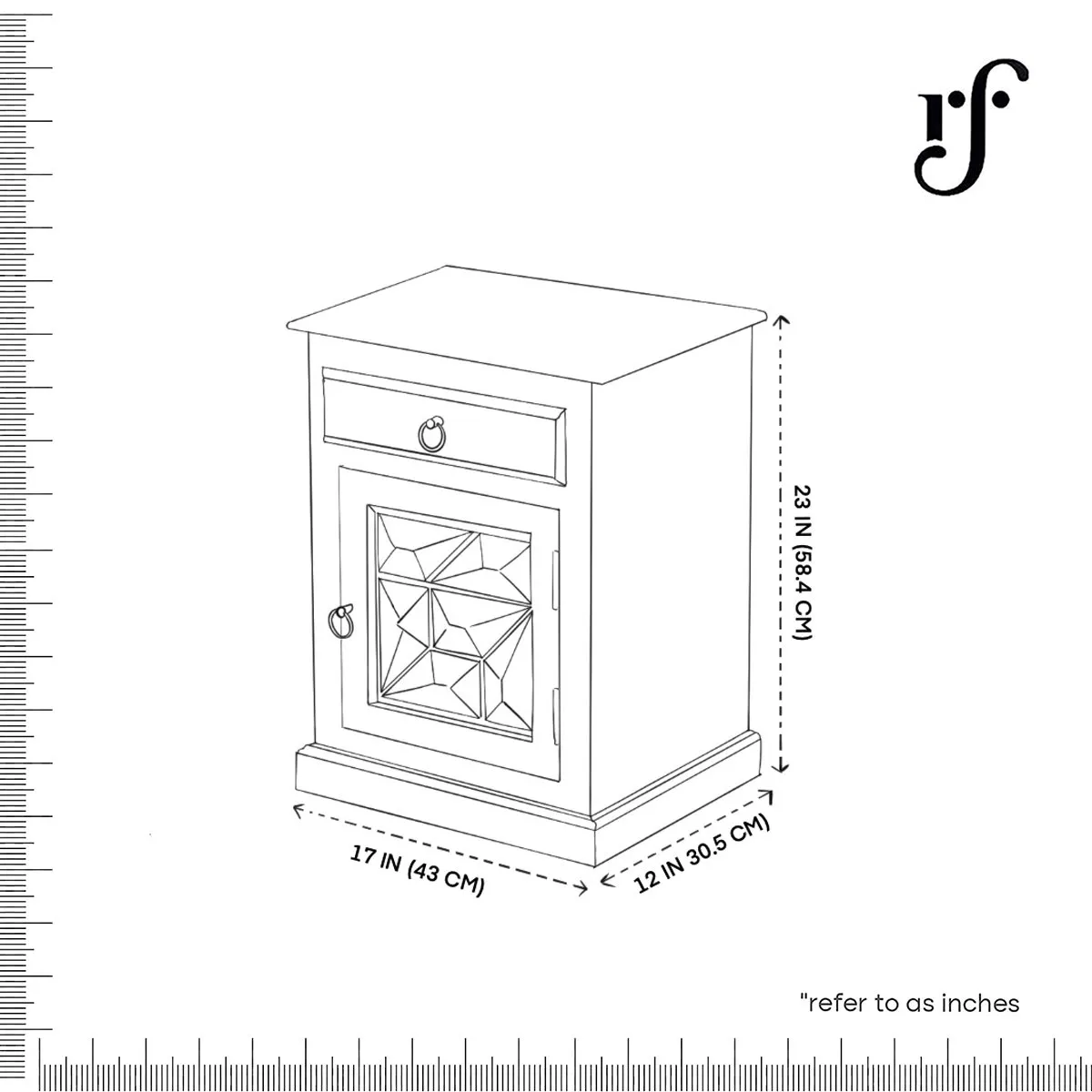 Royal Finish Abdoli Bedside Table In Furniture Sheesham Wood In Natural Colour sheesham wood bed image 2