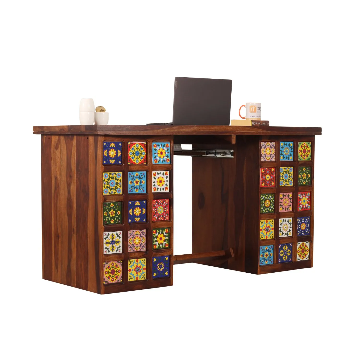 Royal Finish Tielac Workstation In Sheesham Wood With Natural Colour sheesham wood furniture image 8