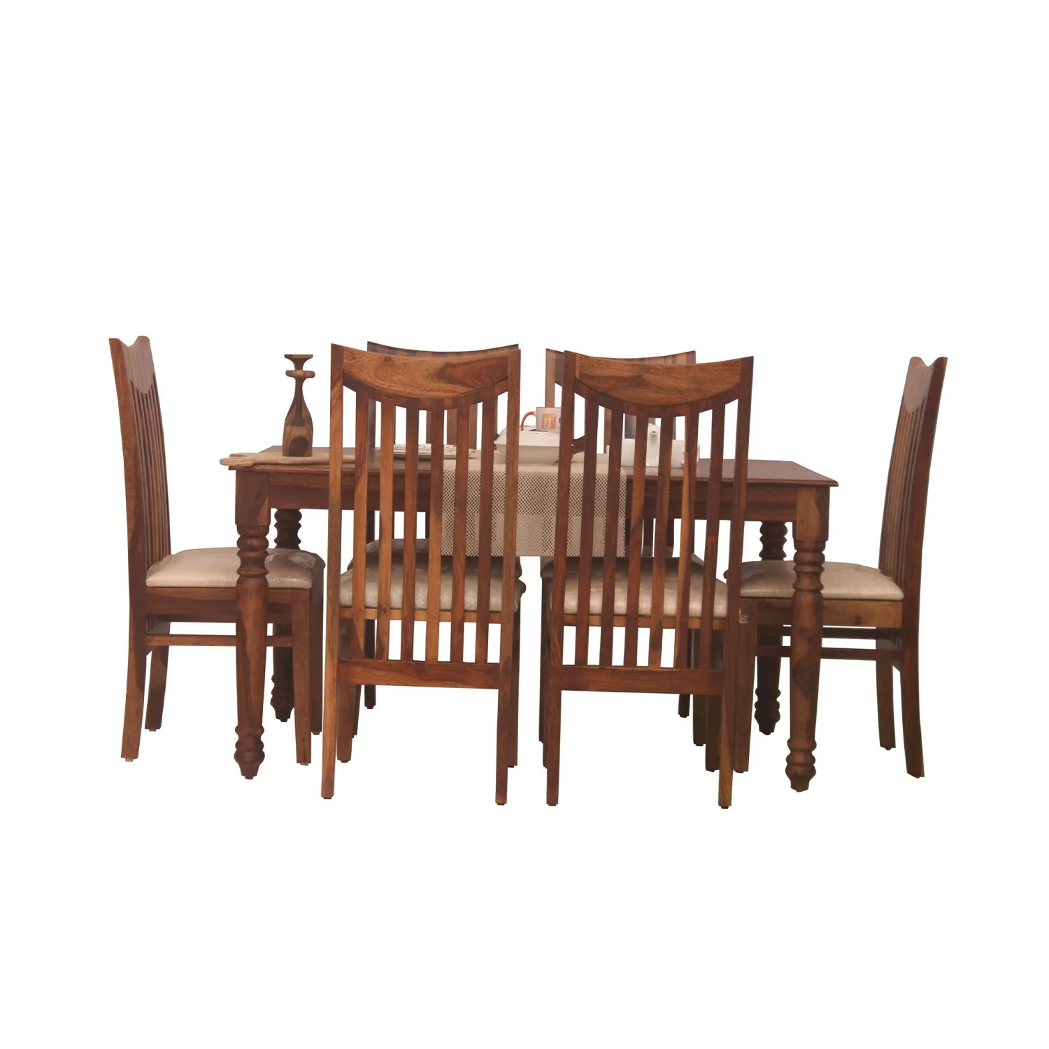 Royal Finish Neo Wingo 6 Seater Dining Set in Natural Colour in Sheesham Wood sheesham dining table image 12