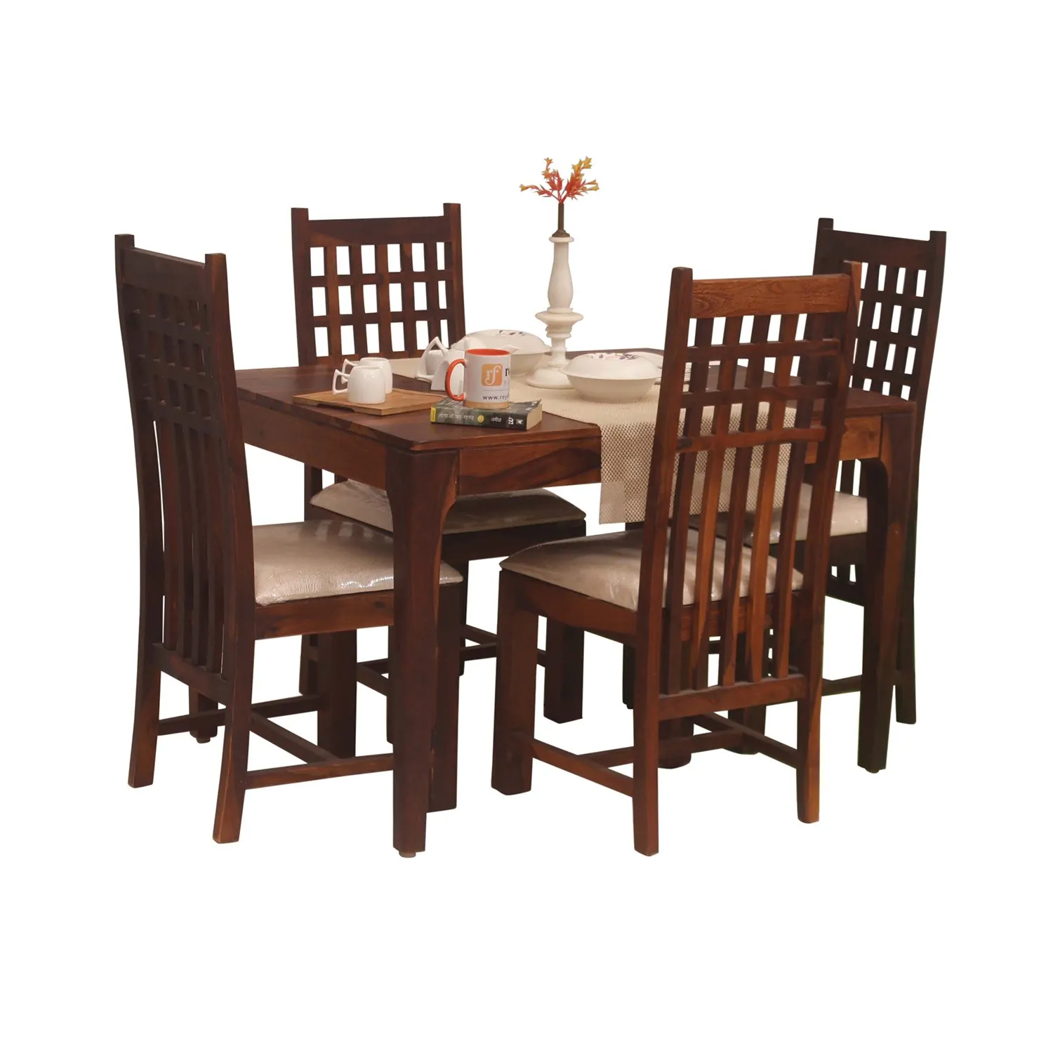 Royal Finish Neo Dali 4 Seater Dining Set in Natural Colour in Sheesham Wood sheesham dining table image 4