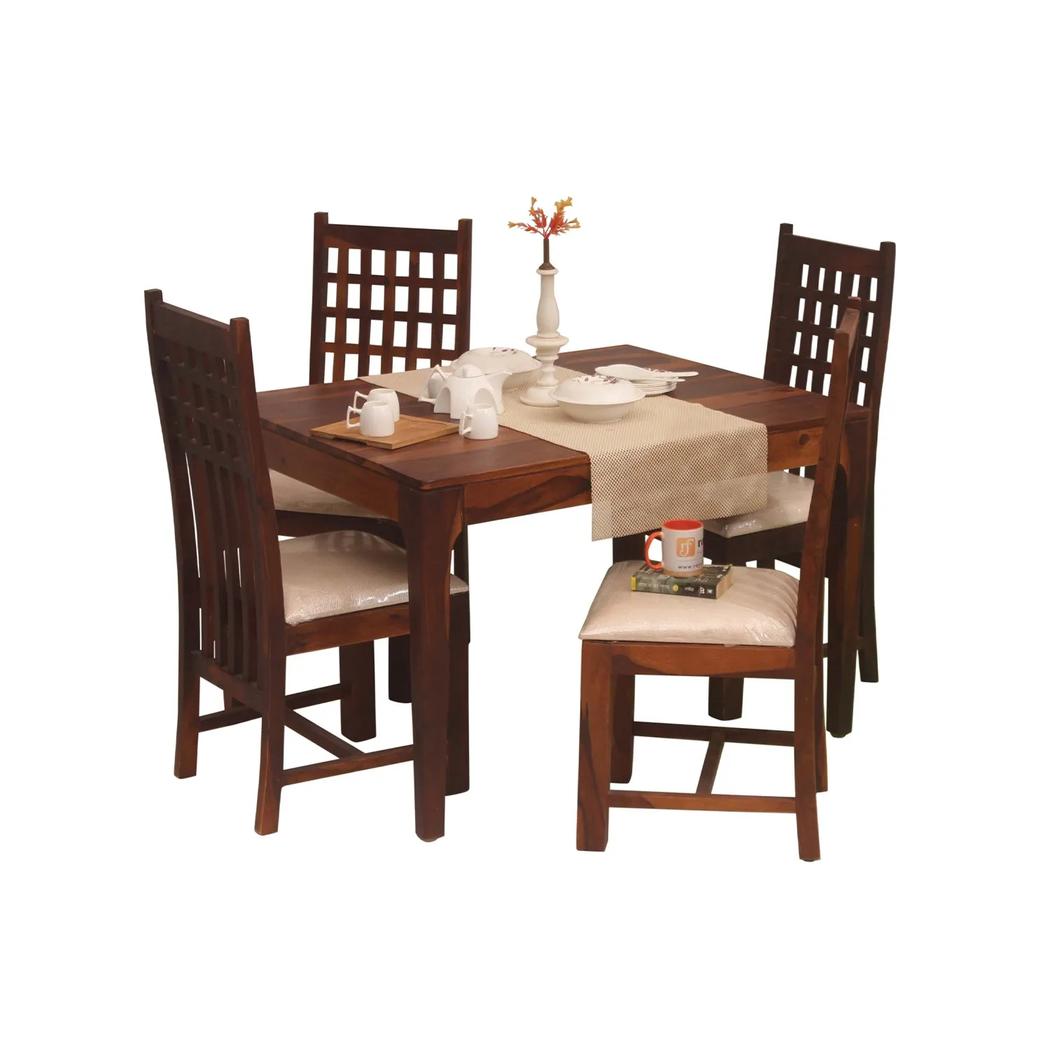 Royal Finish Neo Dali 4 Seater Dining Set in Natural Colour in Sheesham Wood sheesham dining table image 5
