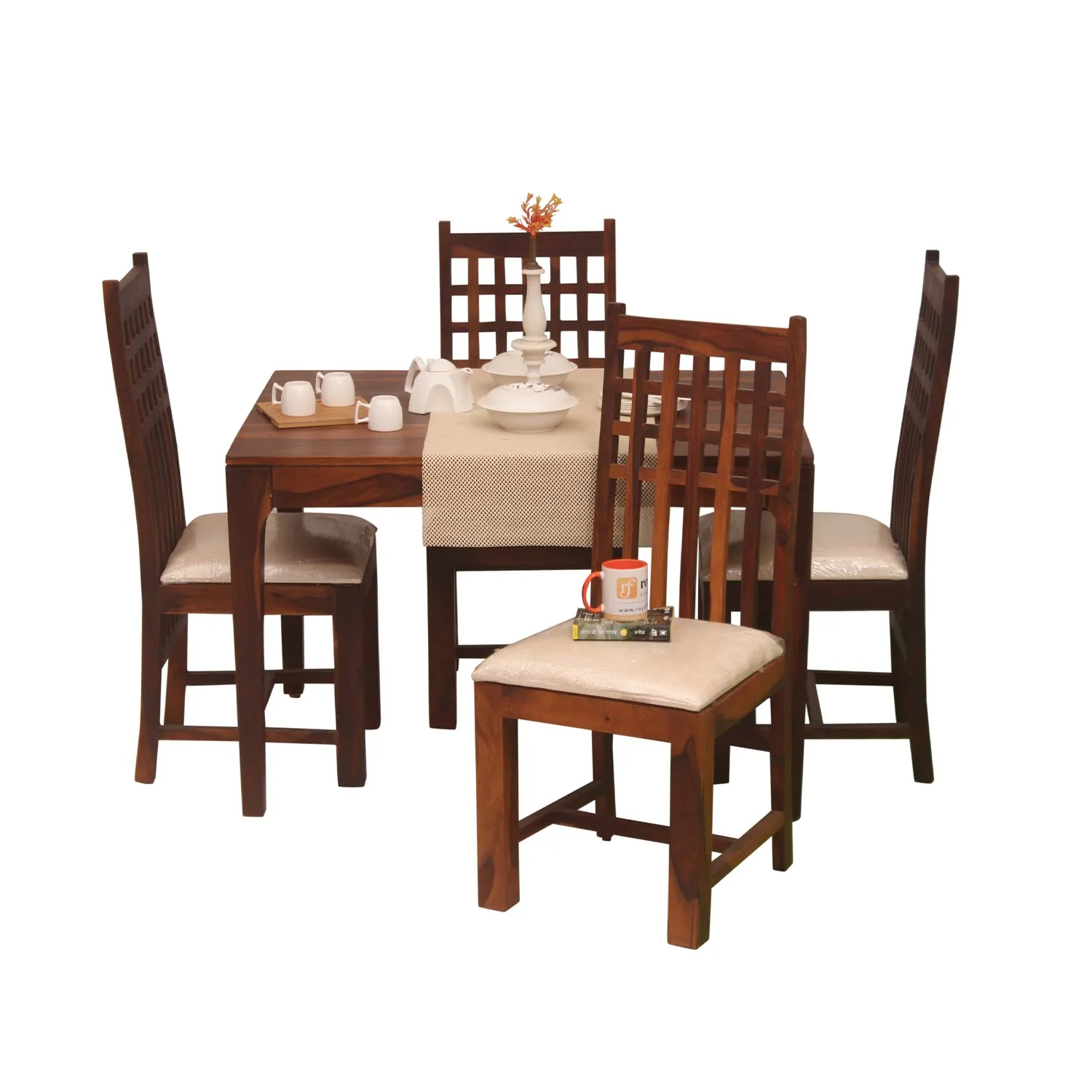Royal Finish Neo Dali 4 Seater Dining Set in Natural Colour in Sheesham Wood sheesham dining table image 7