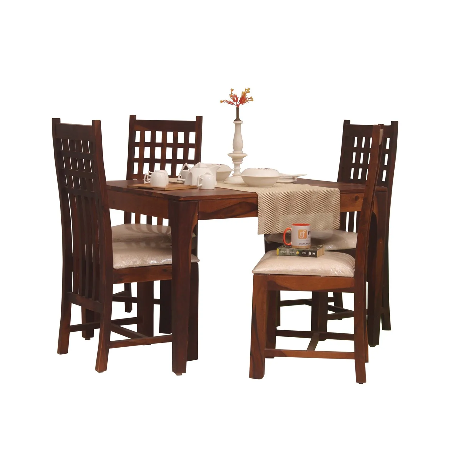 Royal Finish Neo Dali 4 Seater Dining Set in Natural Colour in Sheesham Wood sheesham dining table image 8