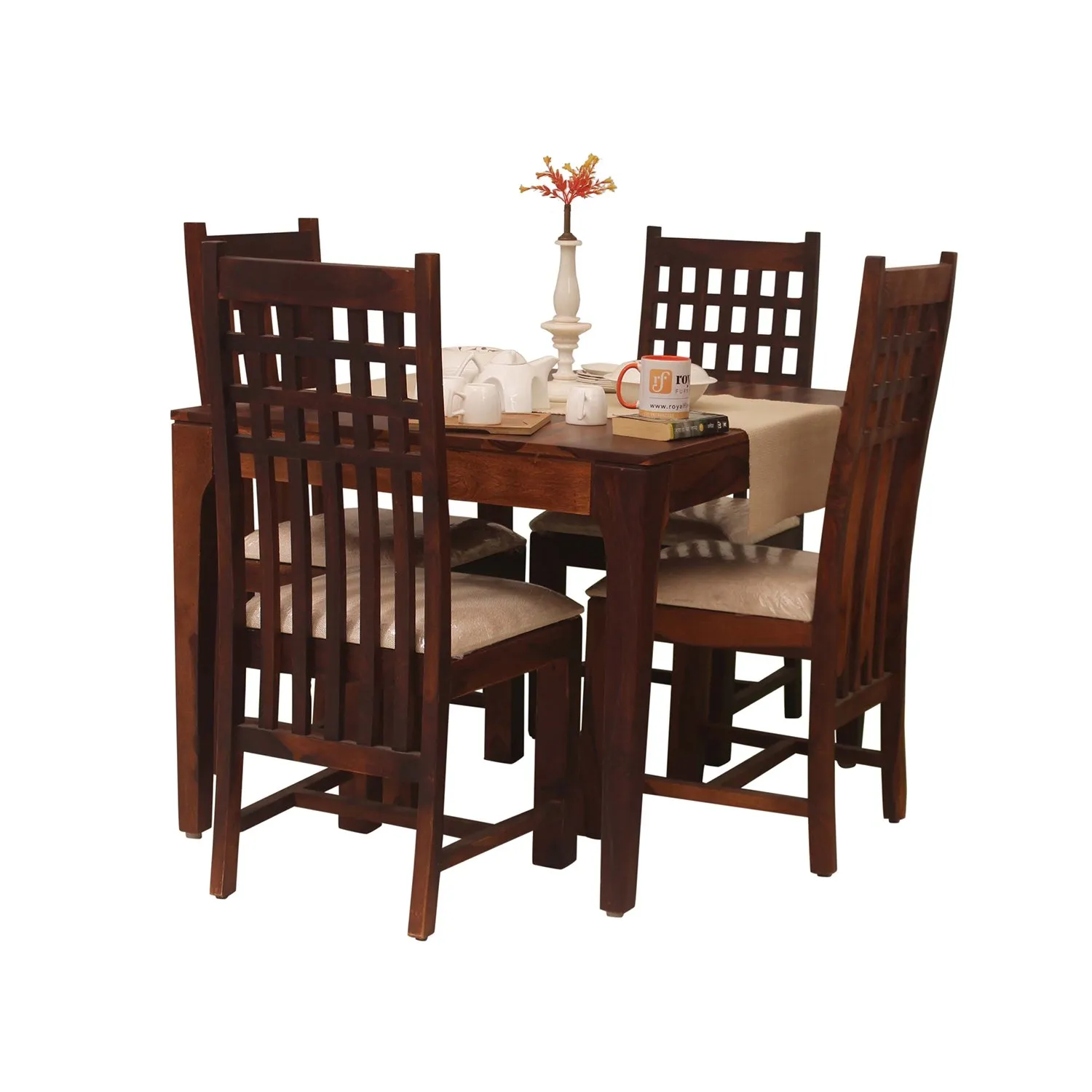 Royal Finish Neo Dali 4 Seater Dining Set in Natural Colour in Sheesham Wood sheesham dining table image 12