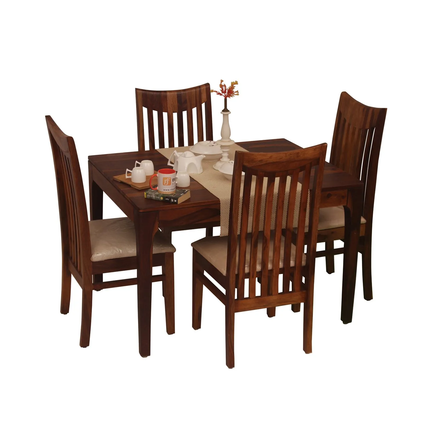 Royal Finish Simpale Wingo 4 Seater Dining Set in Natural Colour in Sheesham sheesham dining table image 4