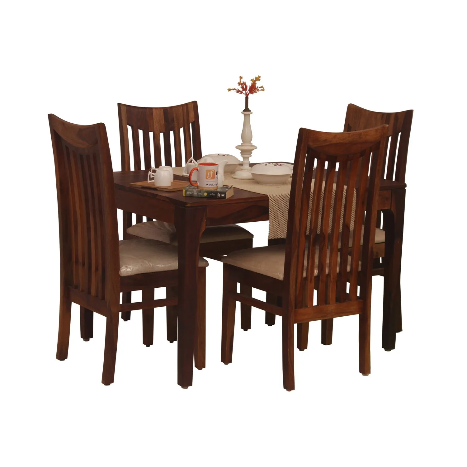 Royal Finish Simpale Wingo 4 Seater Dining Set in Natural Colour in Sheesham sheesham dining table image 6