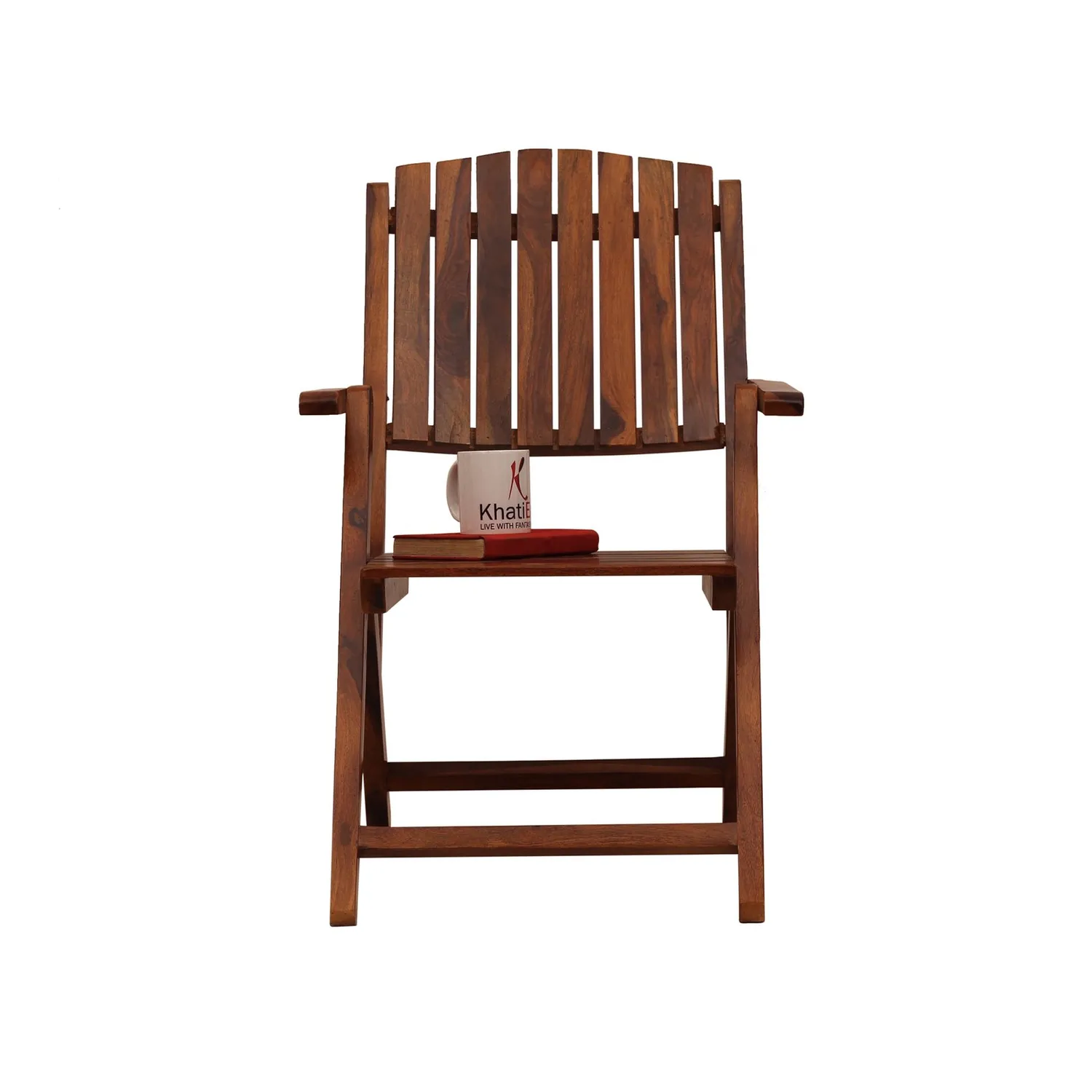 Royal Finish Classic Garden Foldable Chair in Sheesham with Natural Colour sheesham wood furniture image 4