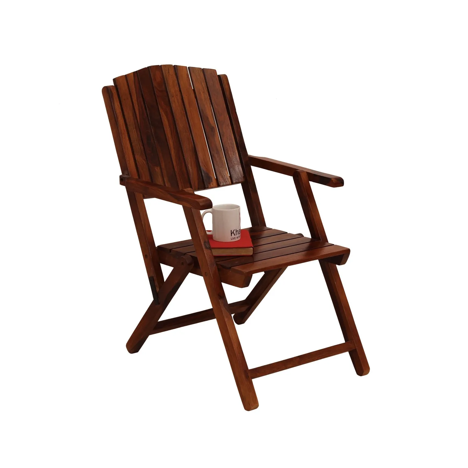 Royal Finish Classic Garden Foldable Chair in Sheesham with Natural Colour sheesham wood furniture image 5