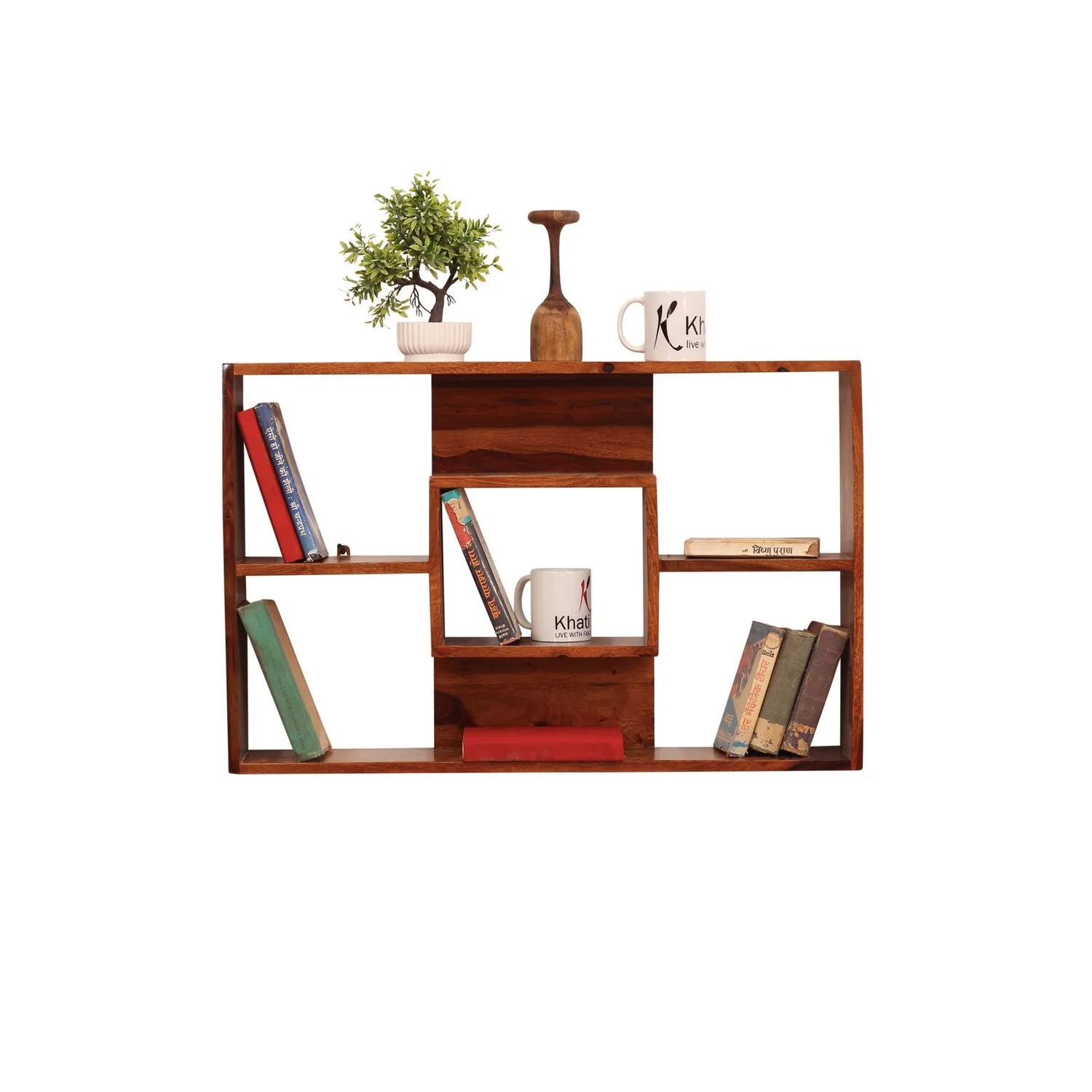 Royal Finish Ernista Wall Shelf Natural Honey In Sheesham with Matte Finished sheesham wood furniture image 3