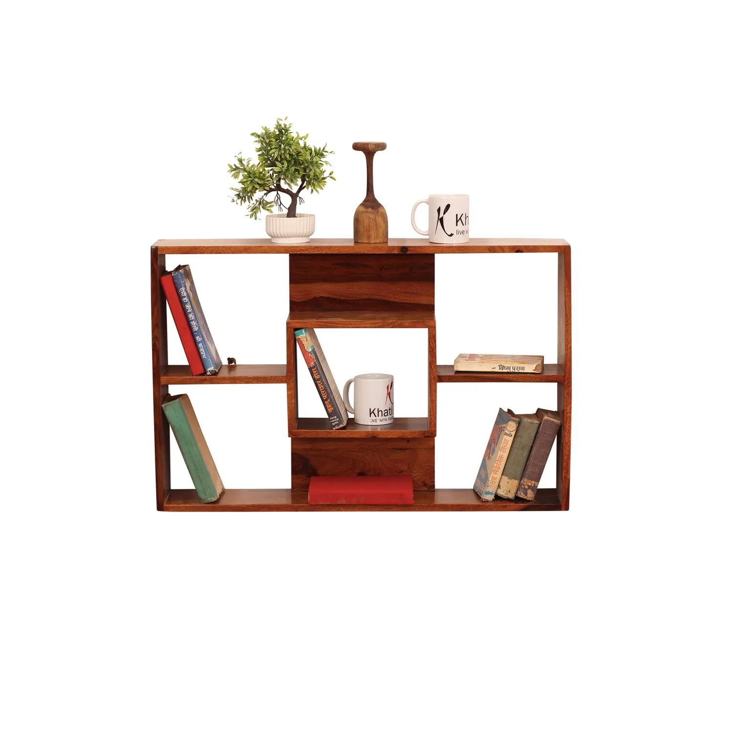 Royal Finish Ernista Wall Shelf Natural Honey In Sheesham with Matte Finished sheesham wood furniture image 4