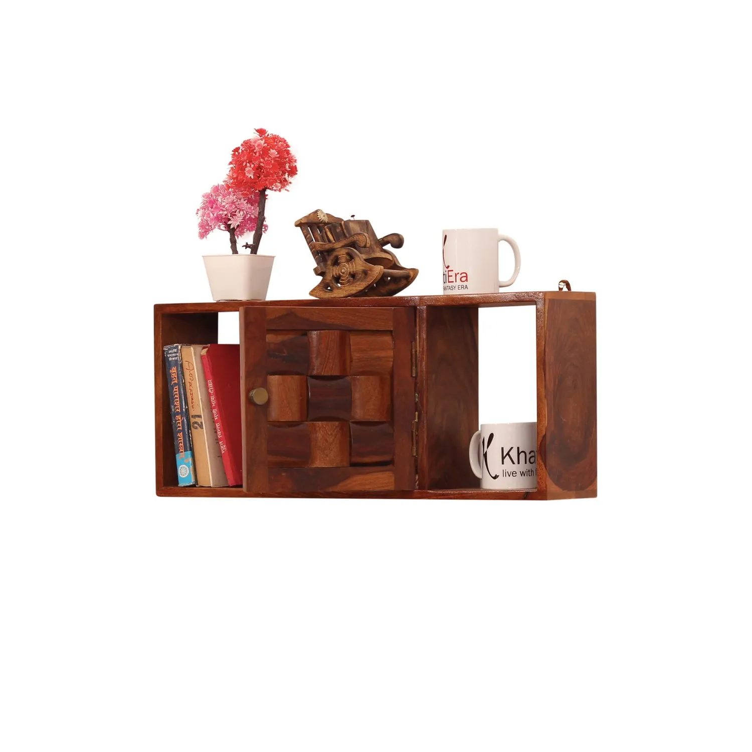 Royal Finish Zenith Wall Shelf Natural Honey In Sheesham with Matte Finished sheesham wood furniture image 5