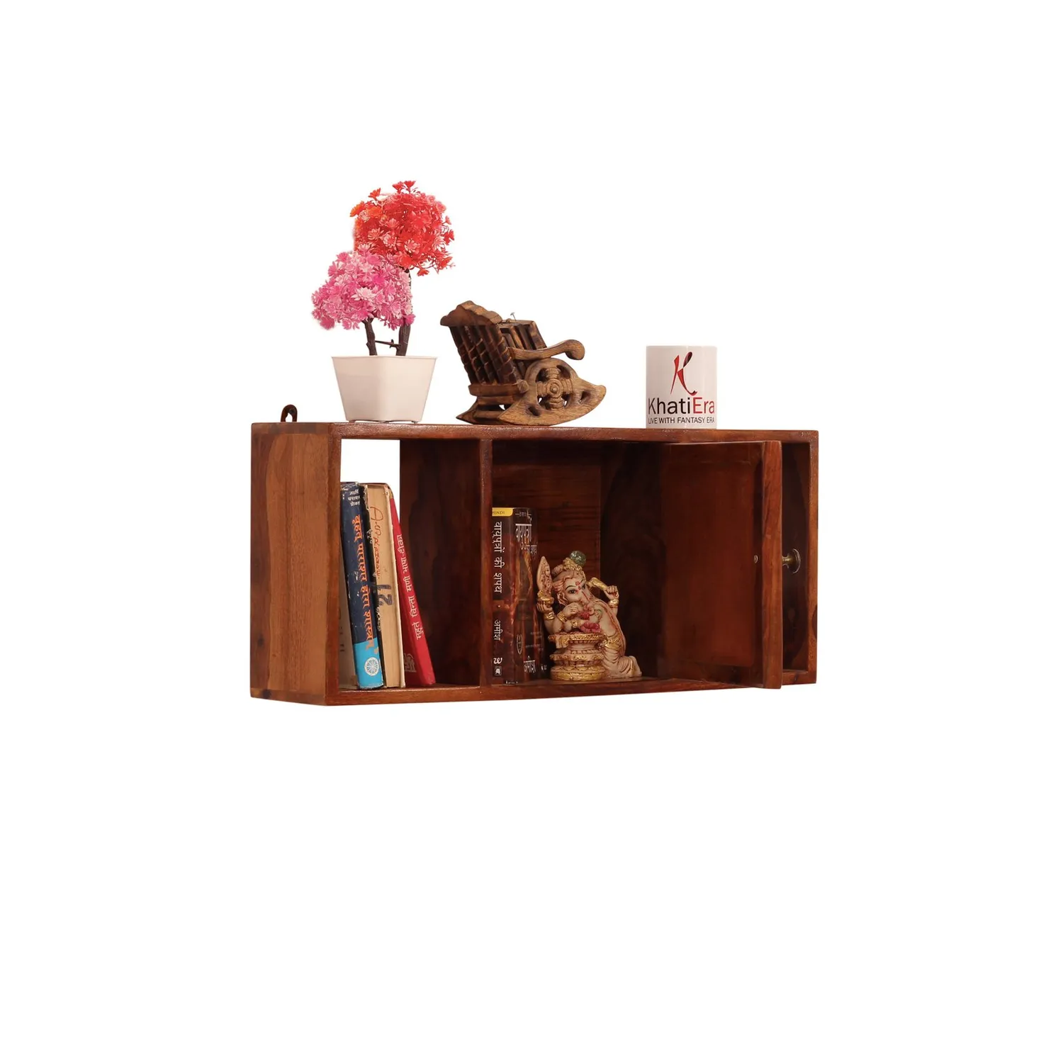 Royal Finish Zenith Wall Shelf Natural Honey In Sheesham with Matte Finished sheesham wood furniture image 6