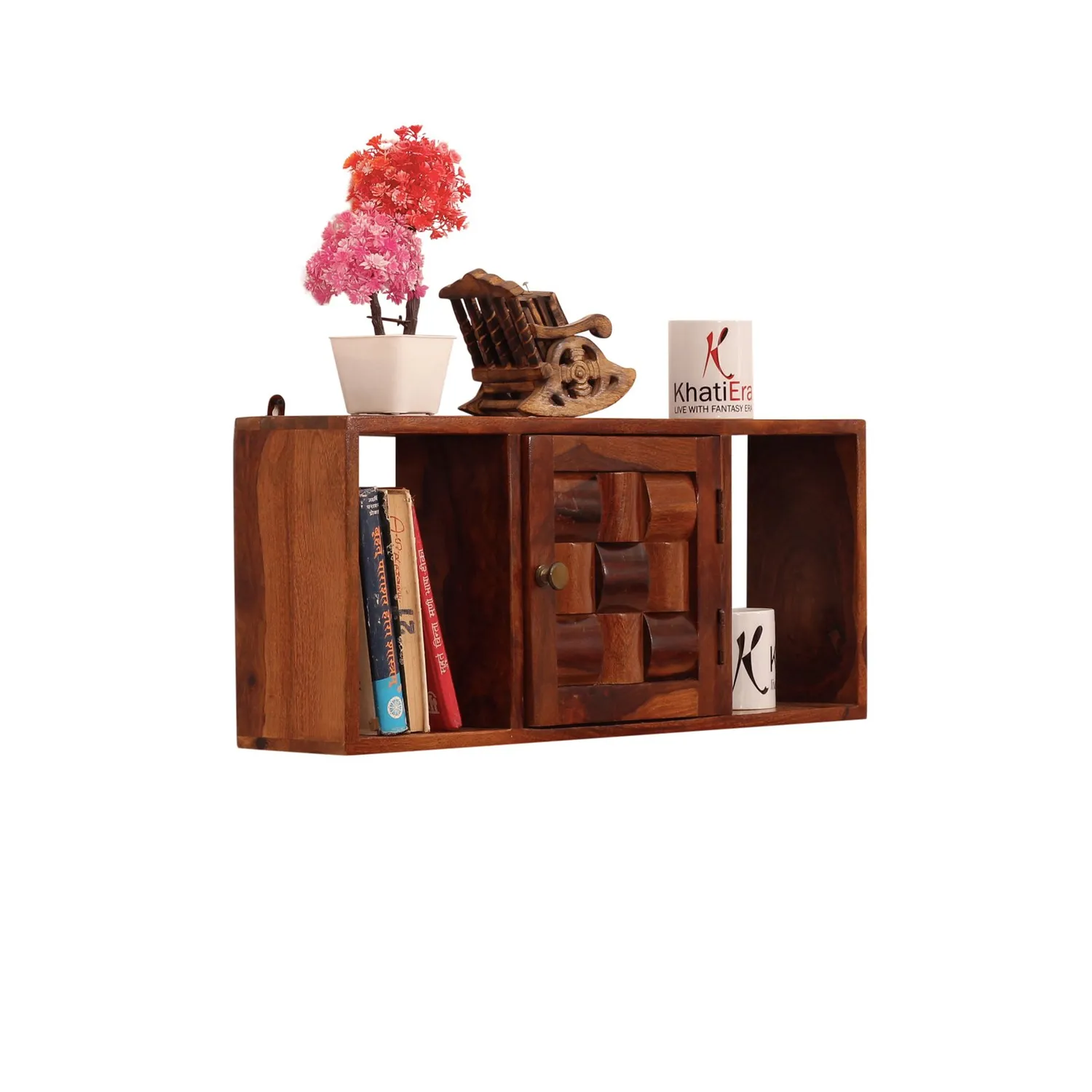 Royal Finish Zenith Wall Shelf Natural Honey In Sheesham with Matte Finished sheesham wood furniture image 7