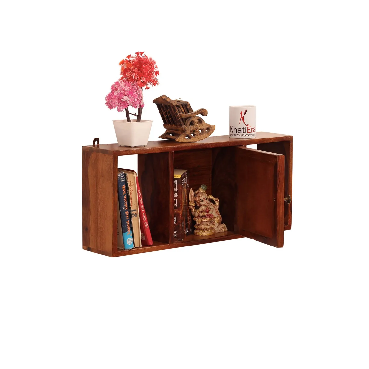 Royal Finish Zenith Wall Shelf Natural Honey In Sheesham with Matte Finished sheesham wood furniture image 8