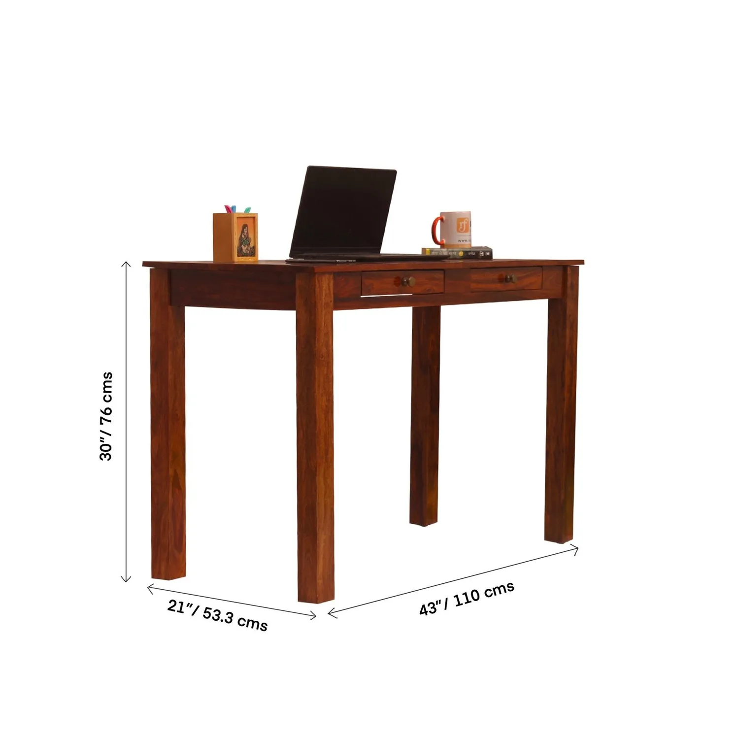 Royal Finish Two Drawer Elite Study Table in Funriture Sheesham wooden study table image 3