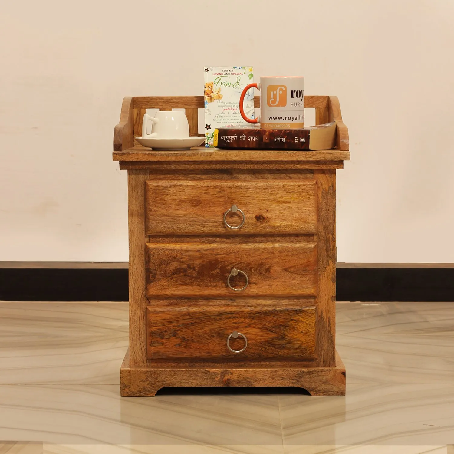 Royal Finish Accento Bedside Table In Furniture Mango Wood In Wood Colour sheesham wood bed image 5