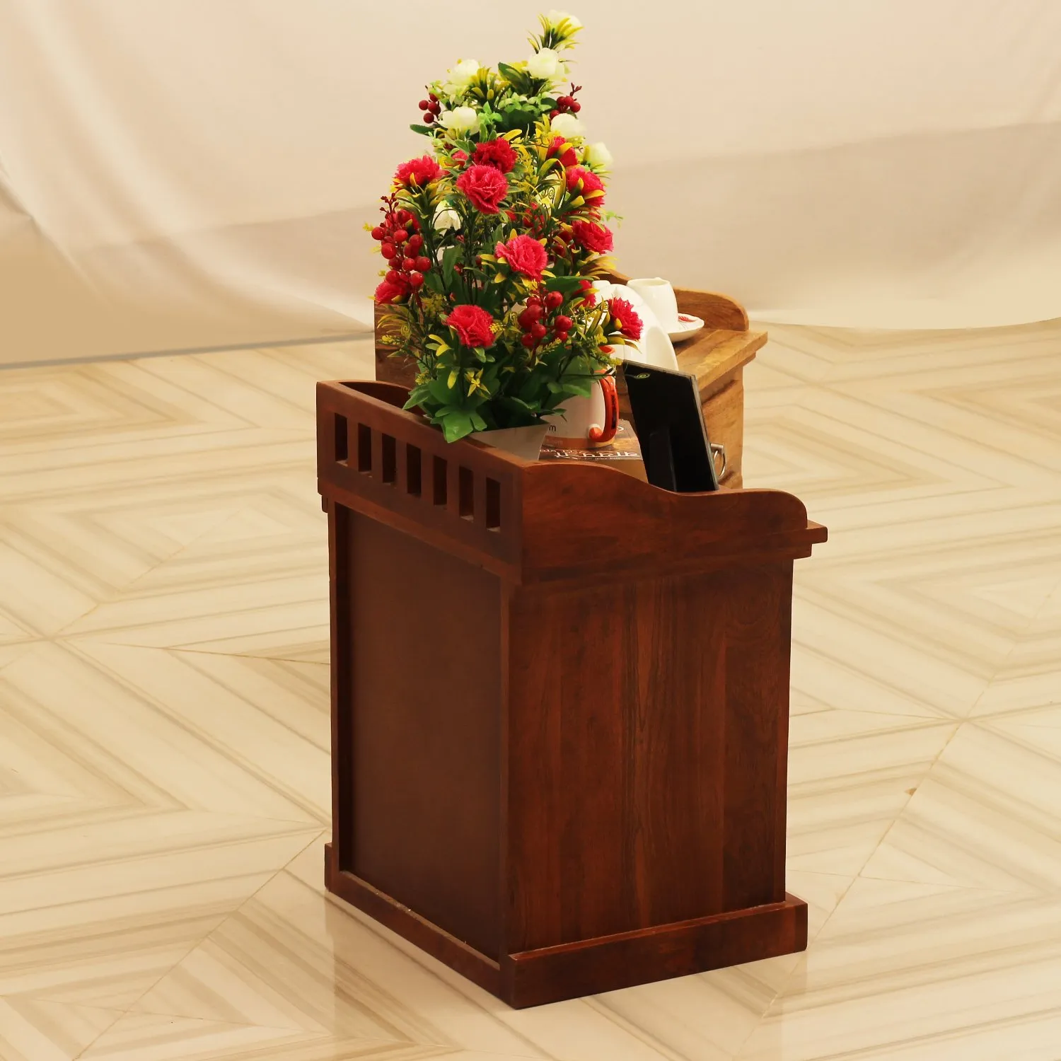 Royal Finish Accento Bedside Table In Furniture Mango Wood In Natural Colour sheesham wood bed image 6